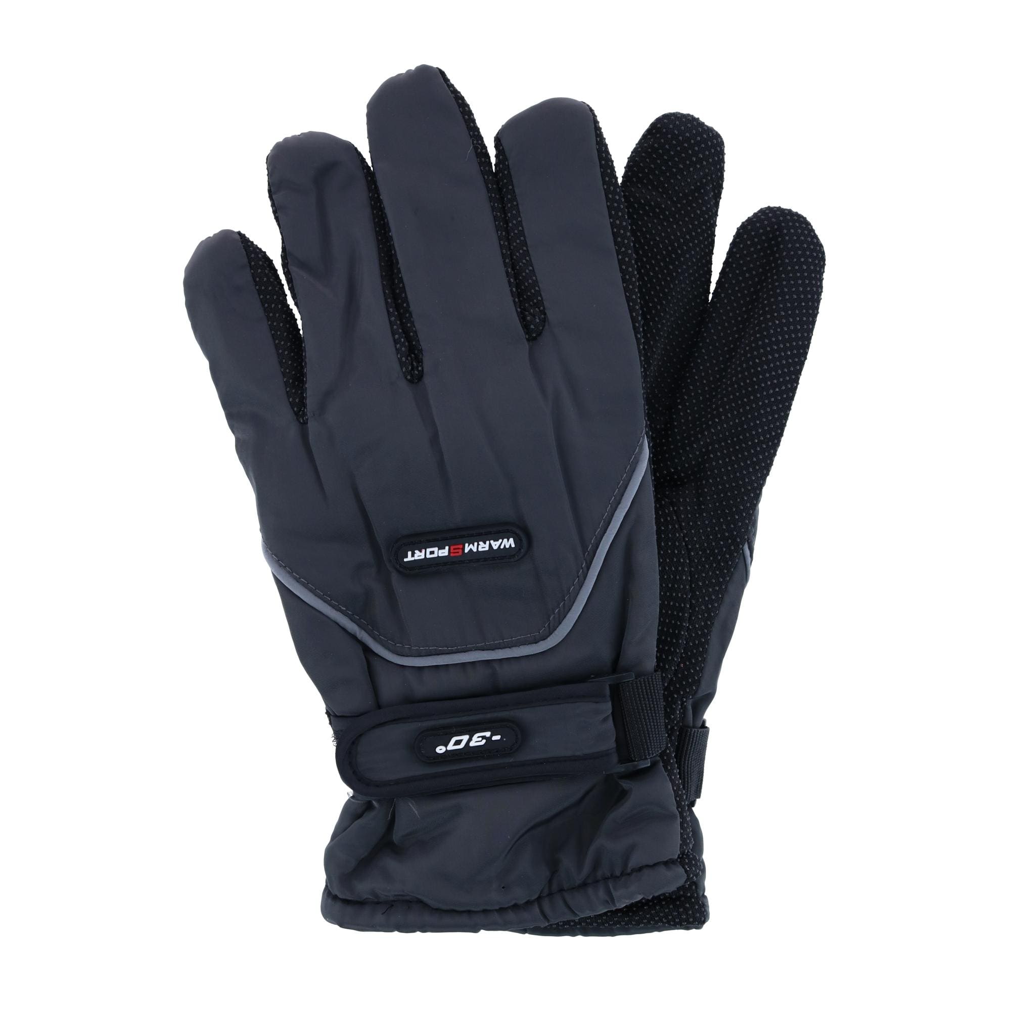 CTM® Men's One Size Microfiber Winter Ski Gloves with Wrist Strap - Men's One Size Microfiber Winter Ski Gloves with Wrist Strap