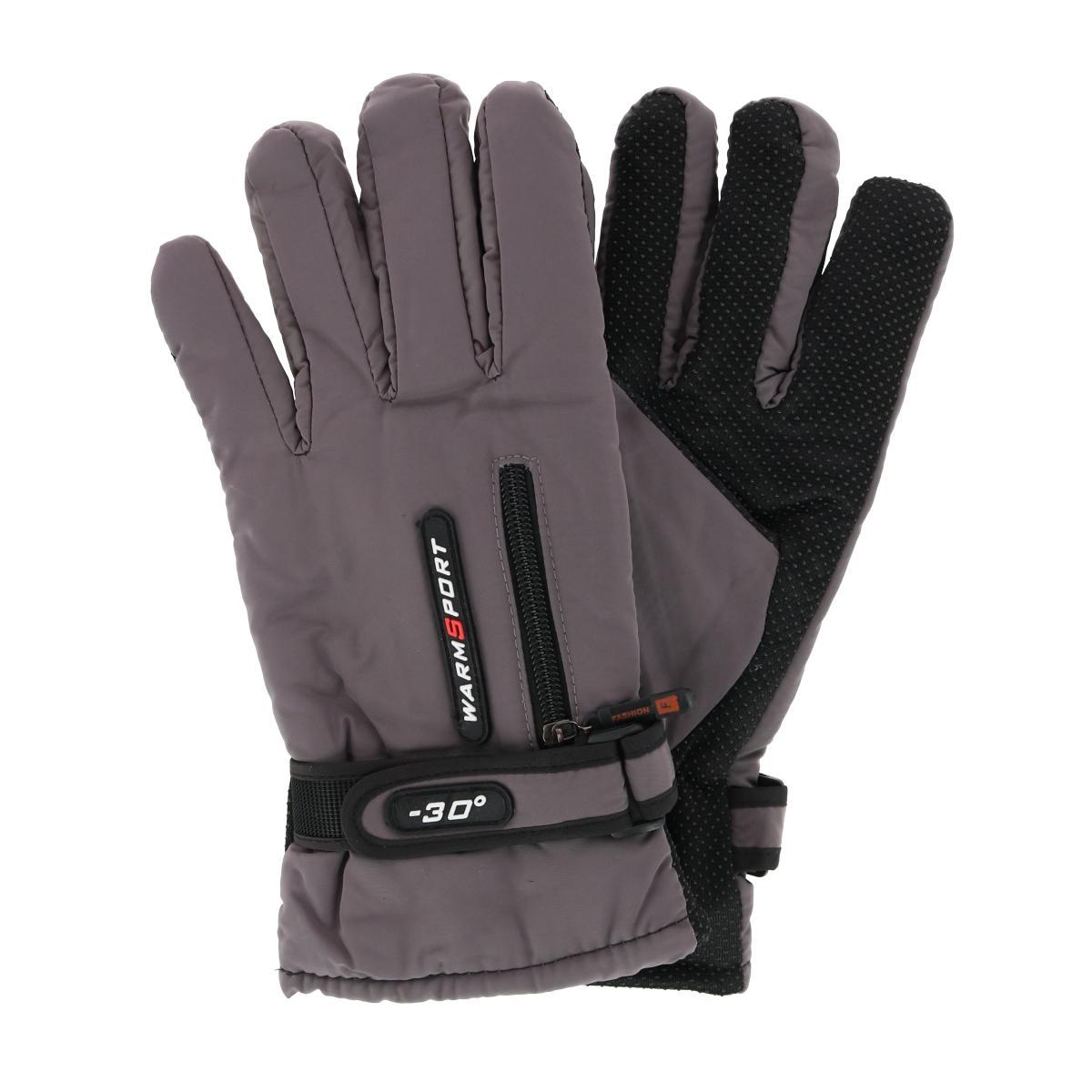 CTM® Men's Lined Winter Gloves with Zipper Pocket