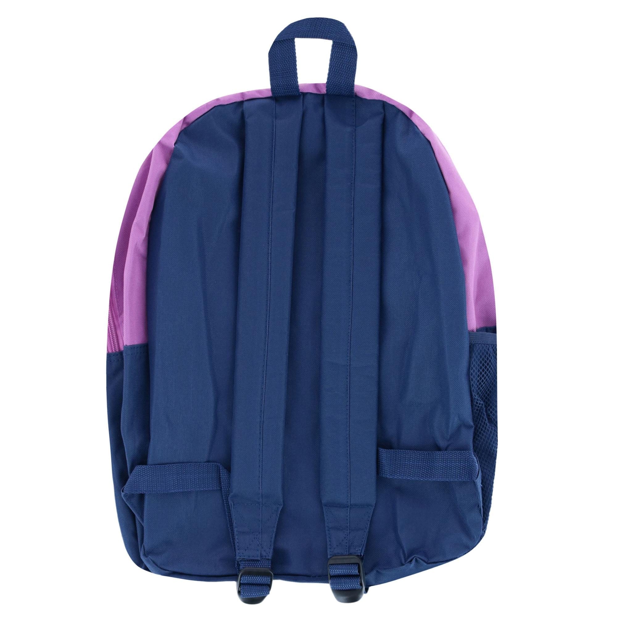Trailmaker Girl's Trailmaker 18-Inch Two-Tone Backpack with Front Pocket - Purple/Navy