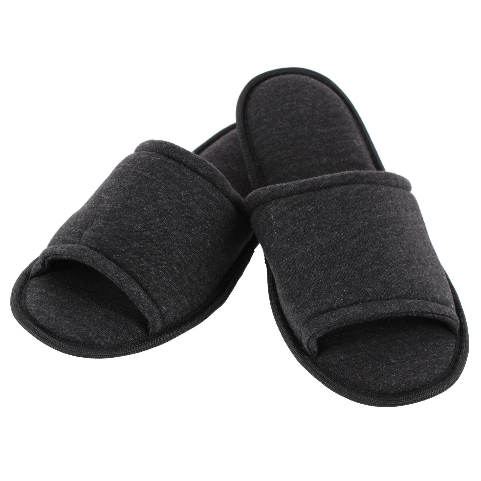 CTM® Men's Open Toe Slide House Slippers - Black
