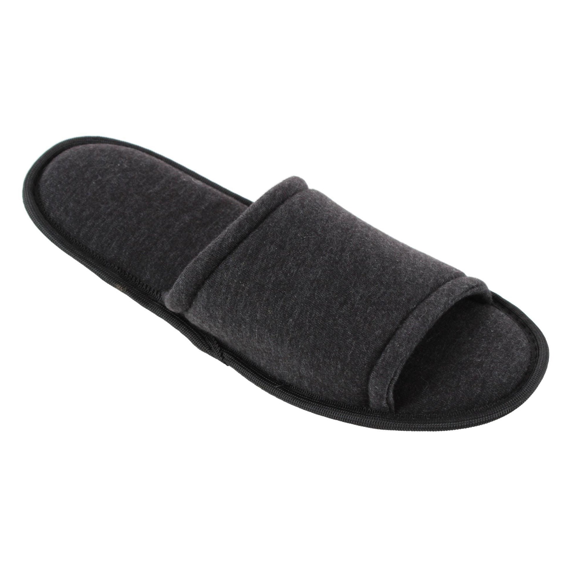 CTM® Men's Open Toe Slide House Slippers - Black