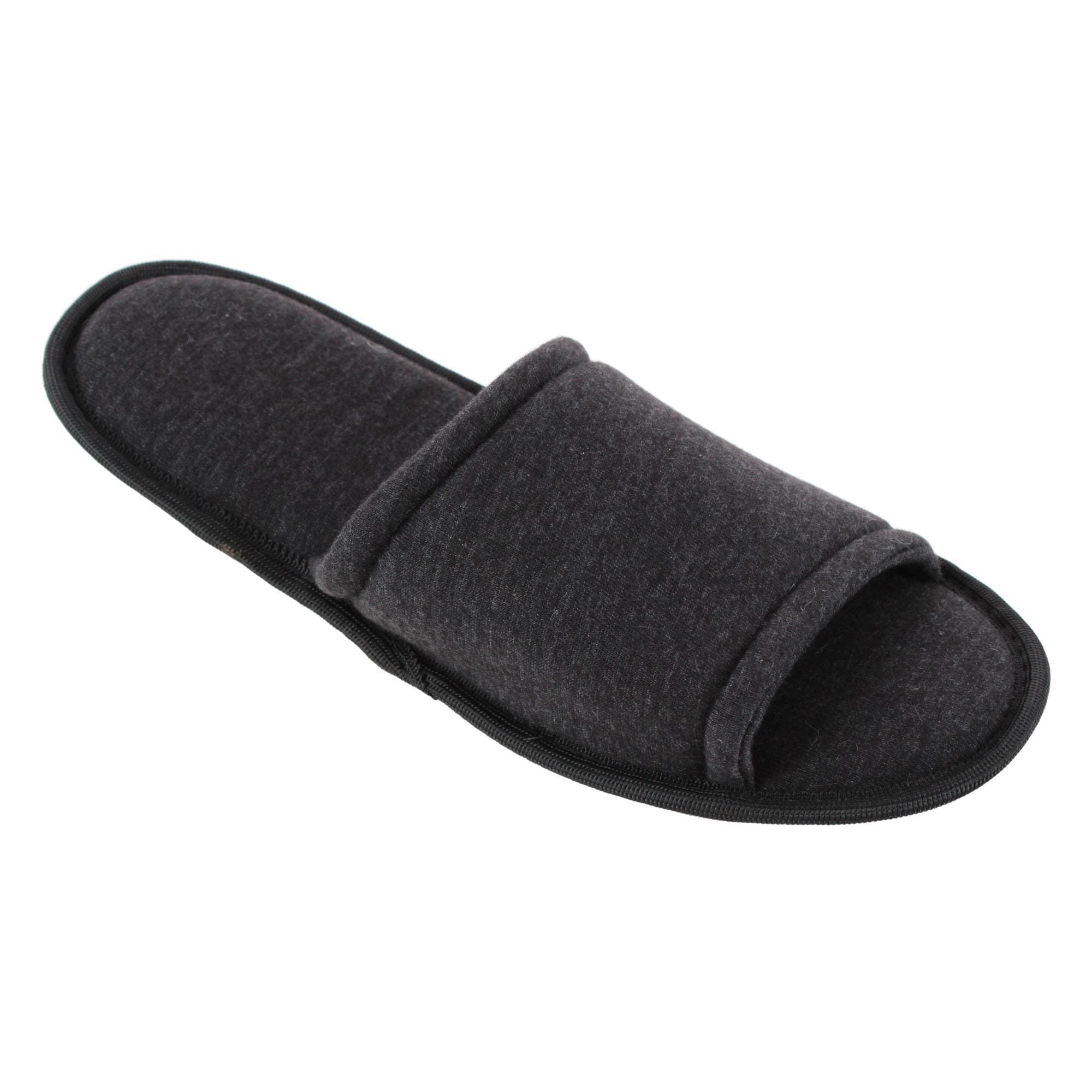 CTM® Men's Open Toe Slide House Slippers - Black