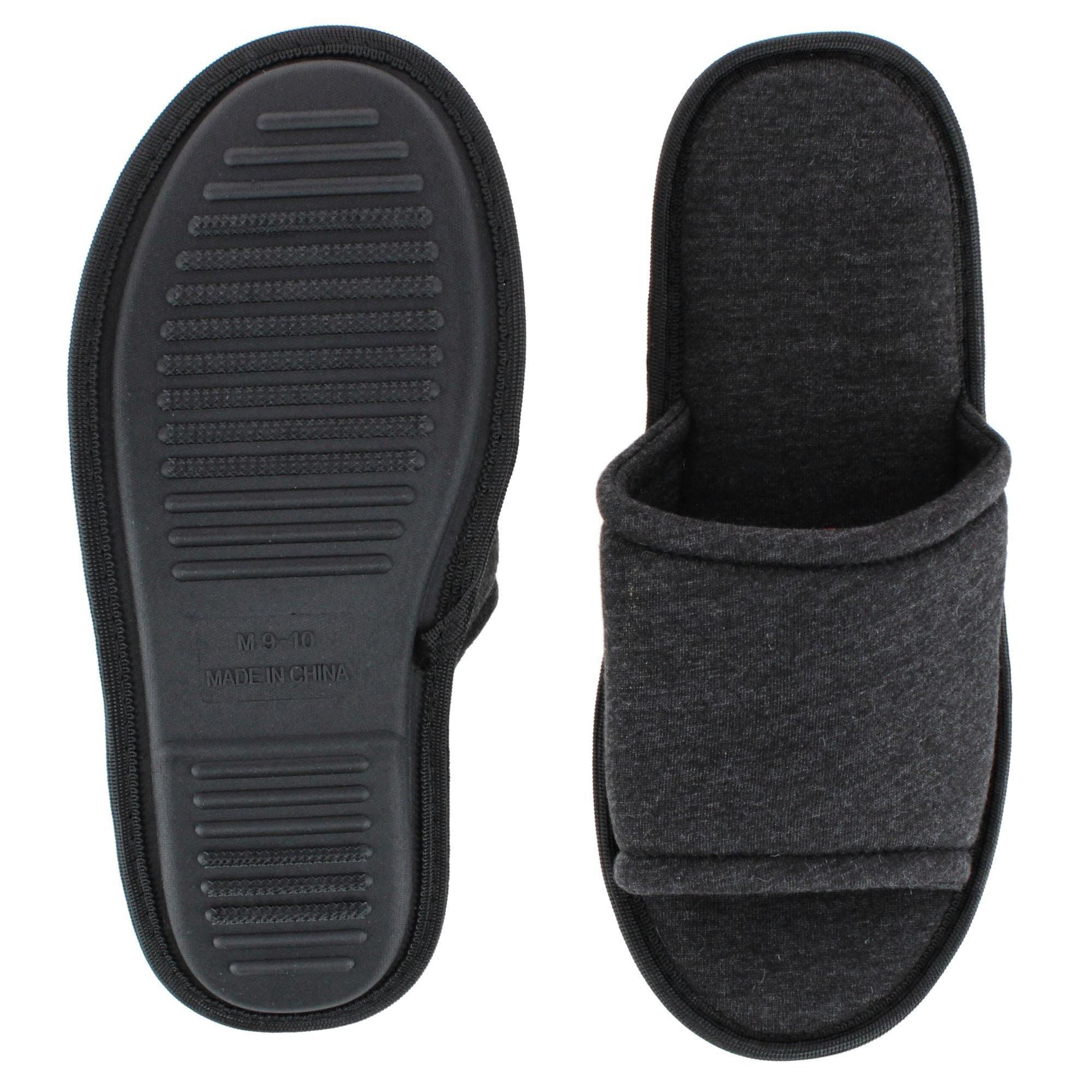 CTM® Men's Open Toe Slide House Slippers - Black