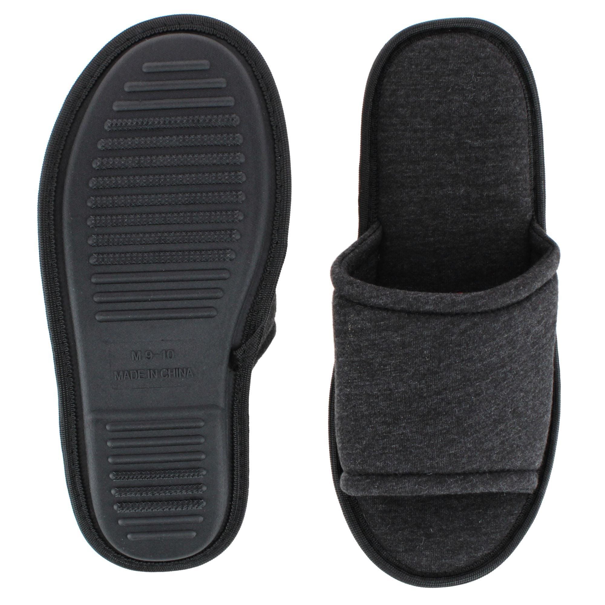 CTM® Men's Open Toe Slide House Slippers - Black