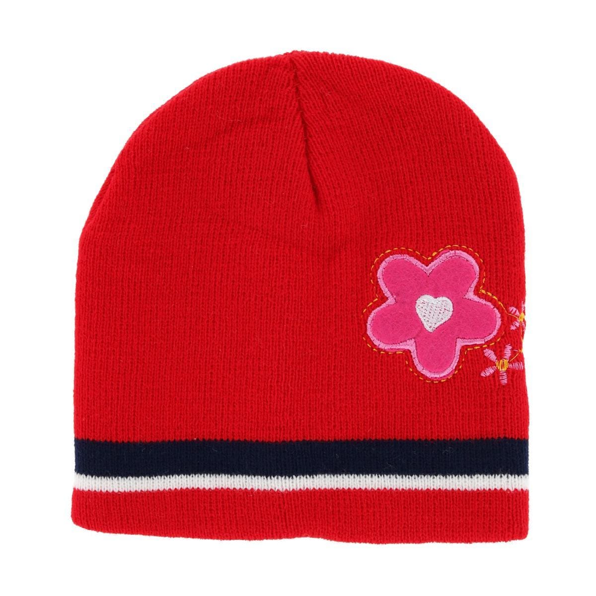 Heat Trendz Girl's Flower Hat Gloves and Scarf Winter Set - Red