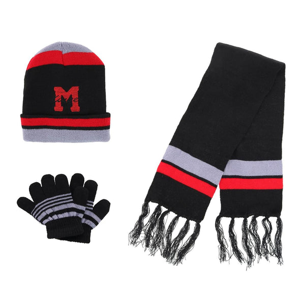 Boy's One Size Fits Most Sport Soccer Hat Gloves and Scarf Winter Set