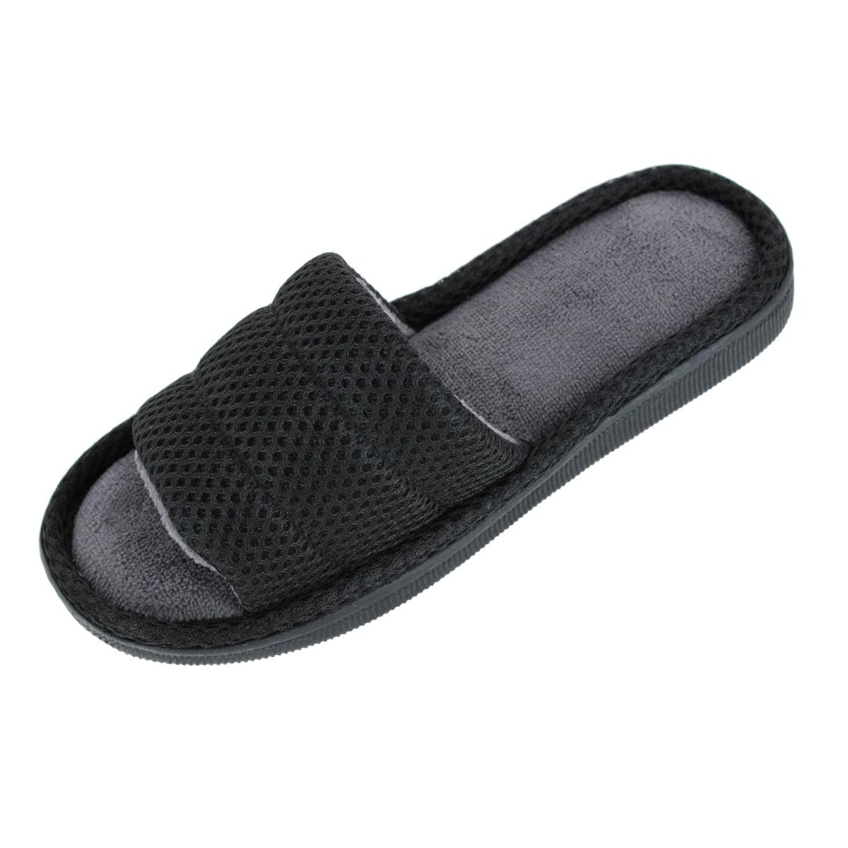 CTM® Boy's Lightweight Open Toe Slide Slippers - Black