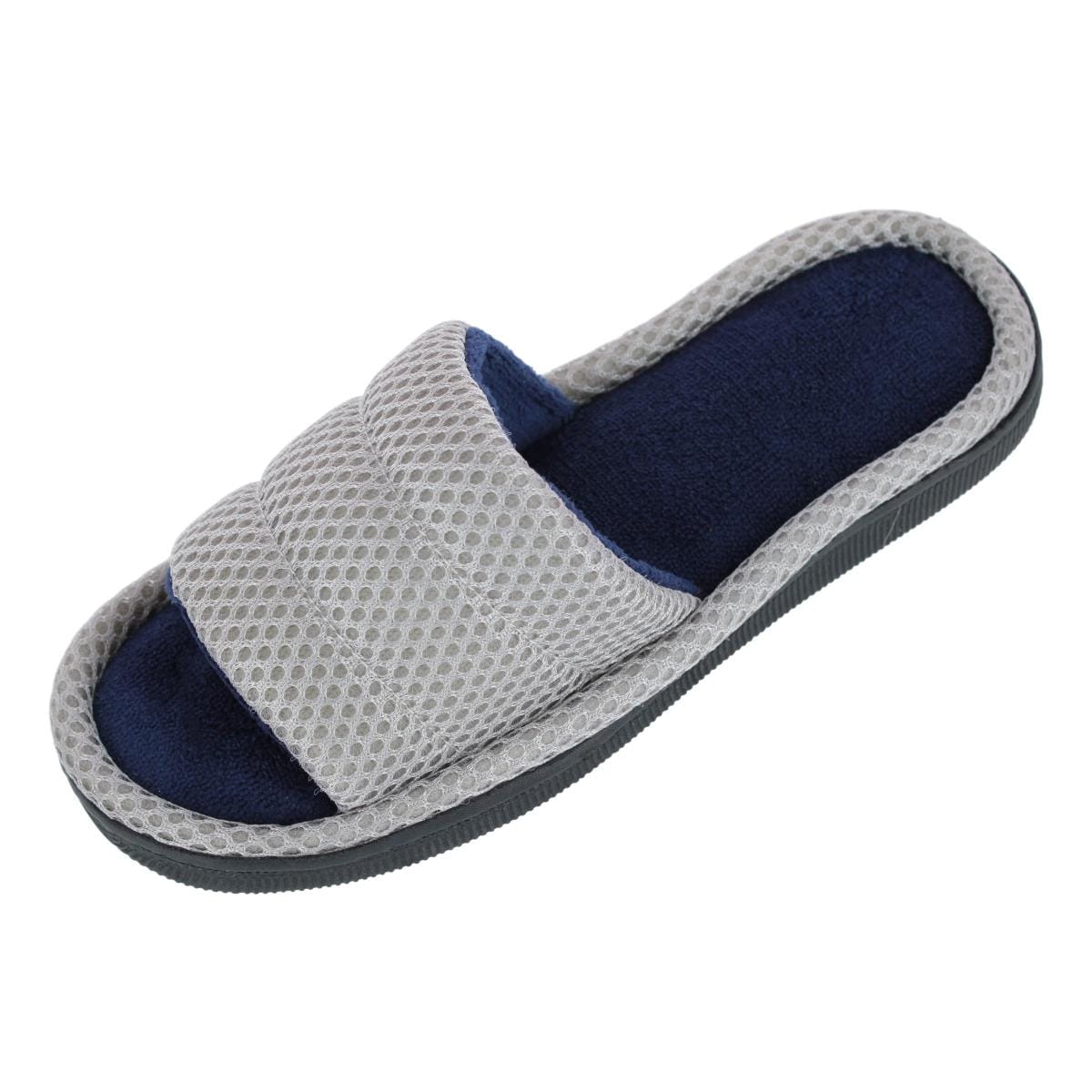 CTM® Boy's Lightweight Open Toe Slide Slippers - White