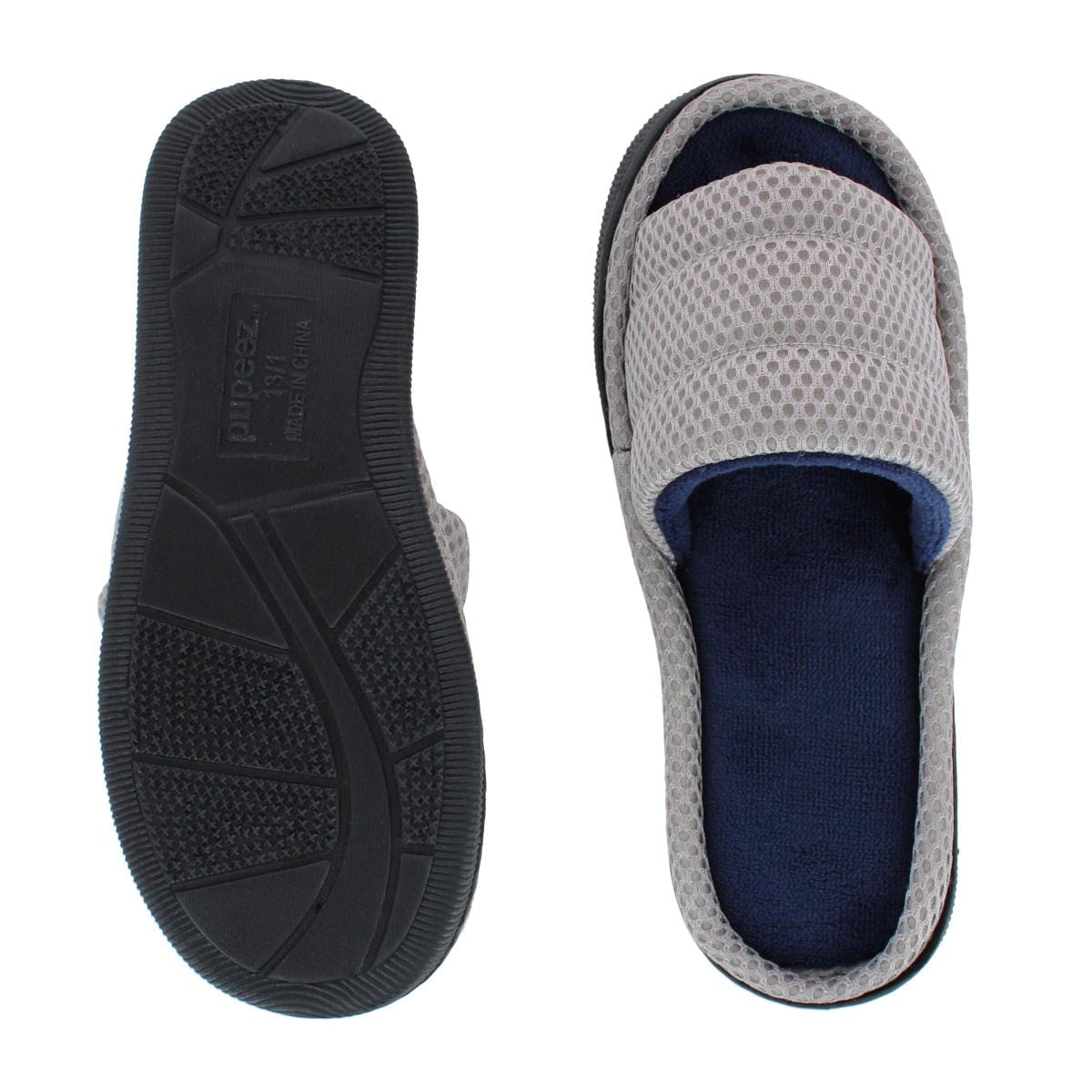 CTM® Boy's Lightweight Open Toe Slide Slippers - White