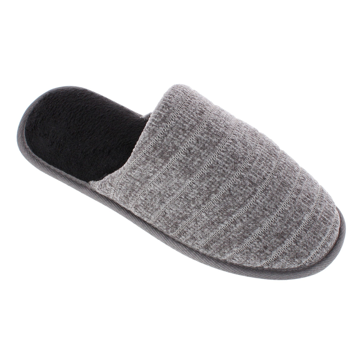Roxoni Men's Classic Slide-On House Slippers Plush Indoor Outdoor - Grey
