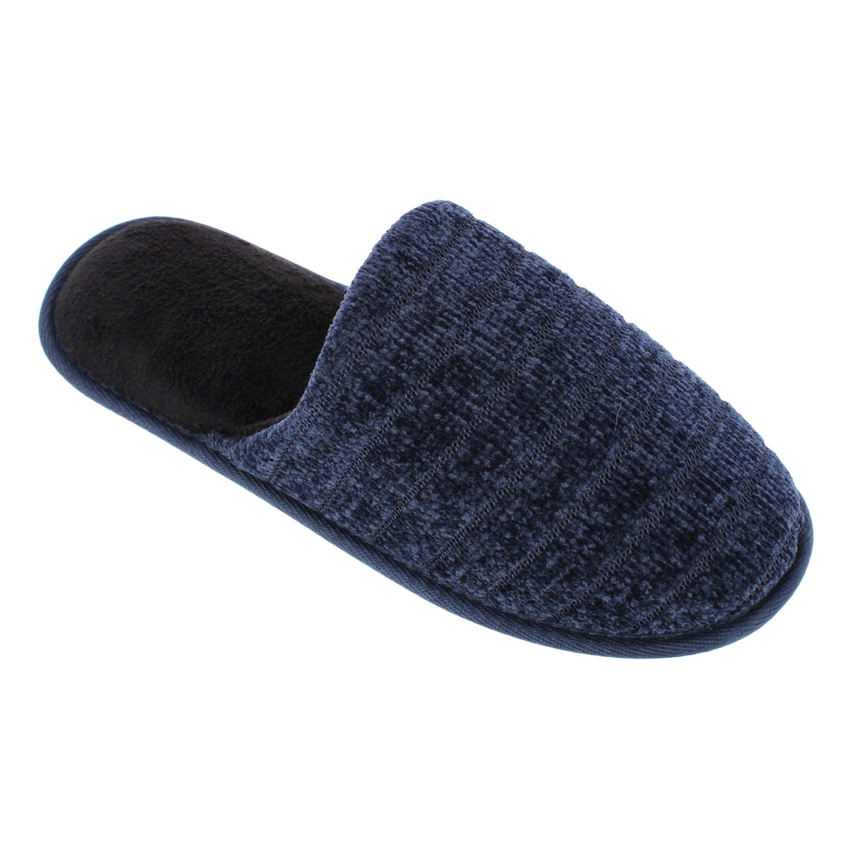Roxoni Men's Classic Slide-On House Slippers Plush Indoor Outdoor - Navy