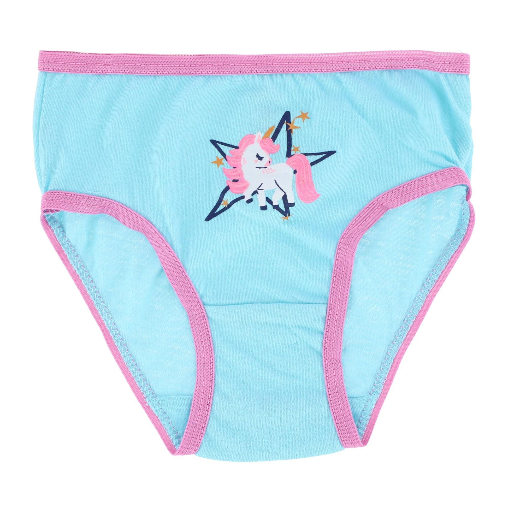 CTM® Girl's Unicorn Assorted Cotton Briefs Underwear (7 Pack) - Multicolor