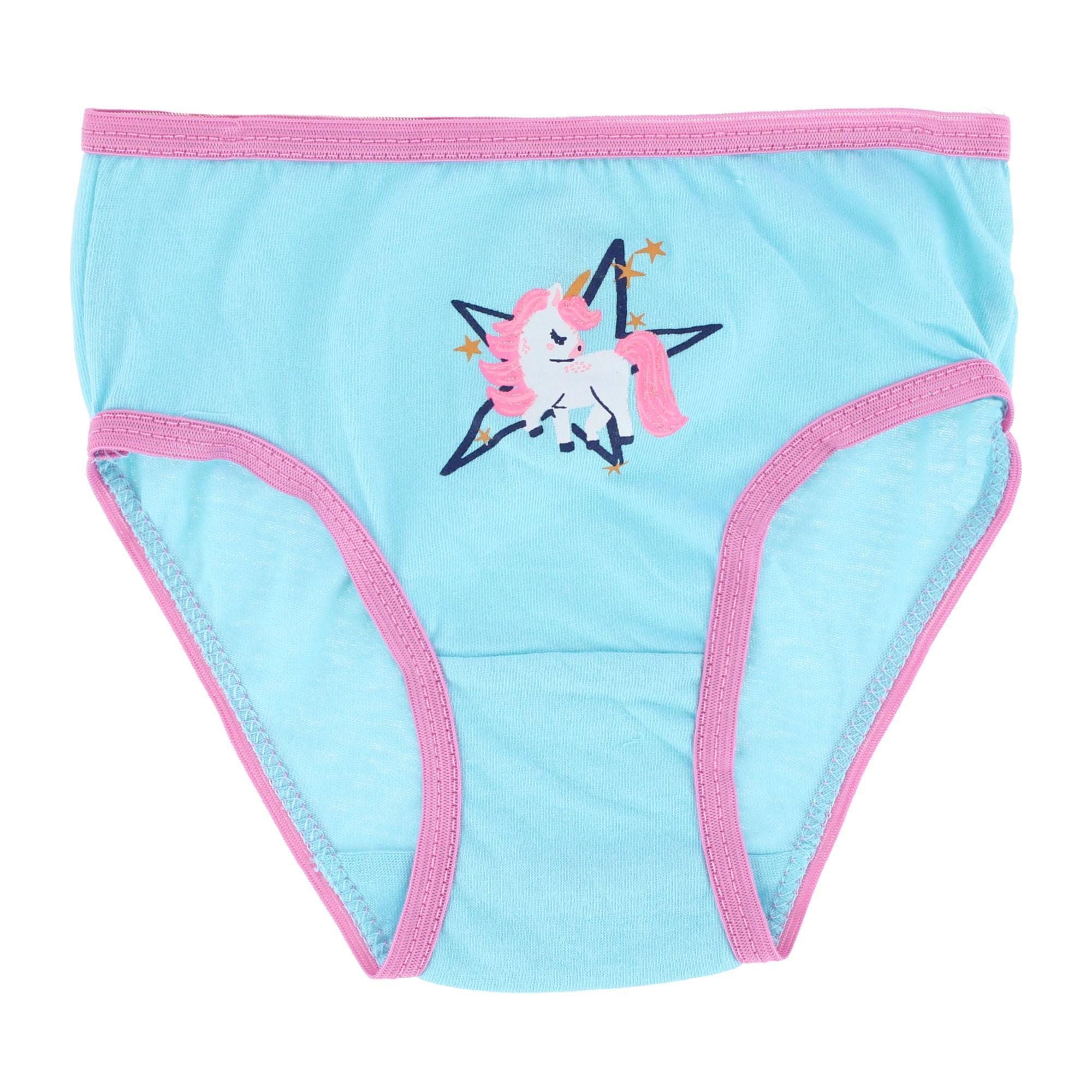 CTM® Girl's Unicorn Assorted Cotton Briefs Underwear (7 Pack) - Multicolor