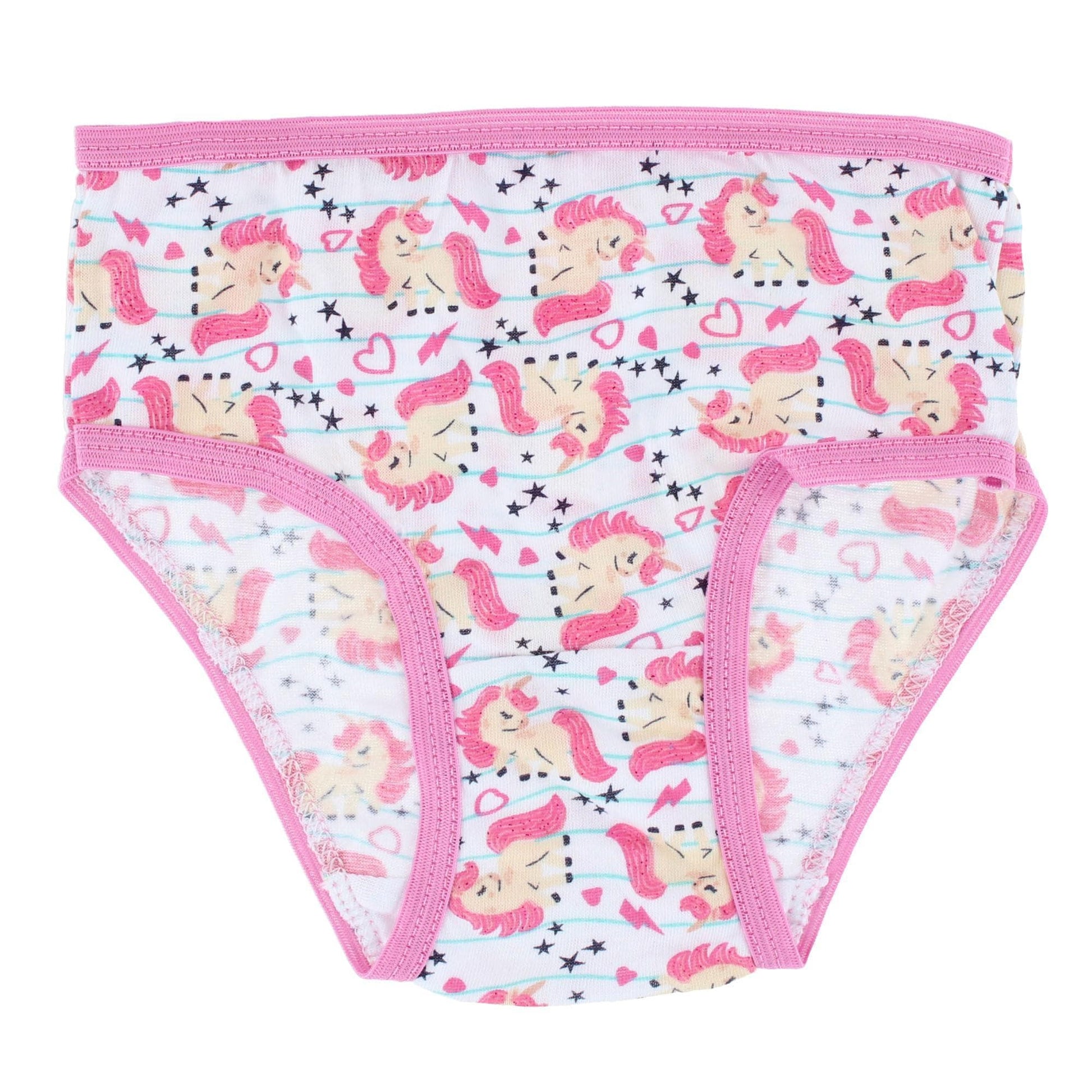 CTM® Girl's Unicorn Assorted Cotton Briefs Underwear (7 Pack) - Multicolor