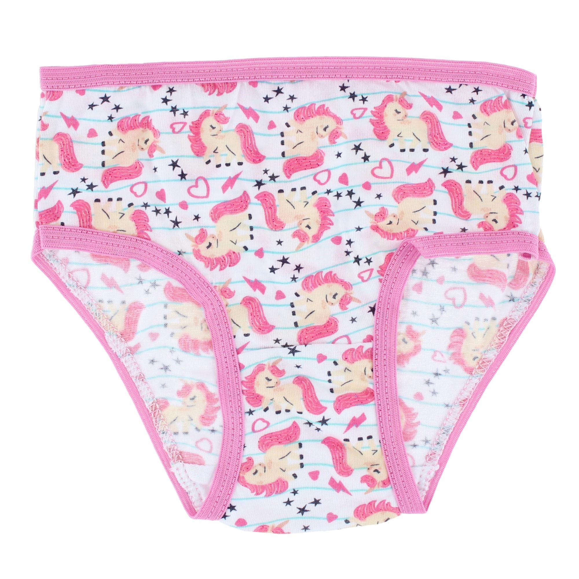 CTM® Girl's Unicorn Assorted Cotton Briefs Underwear (7 Pack) - Multicolor