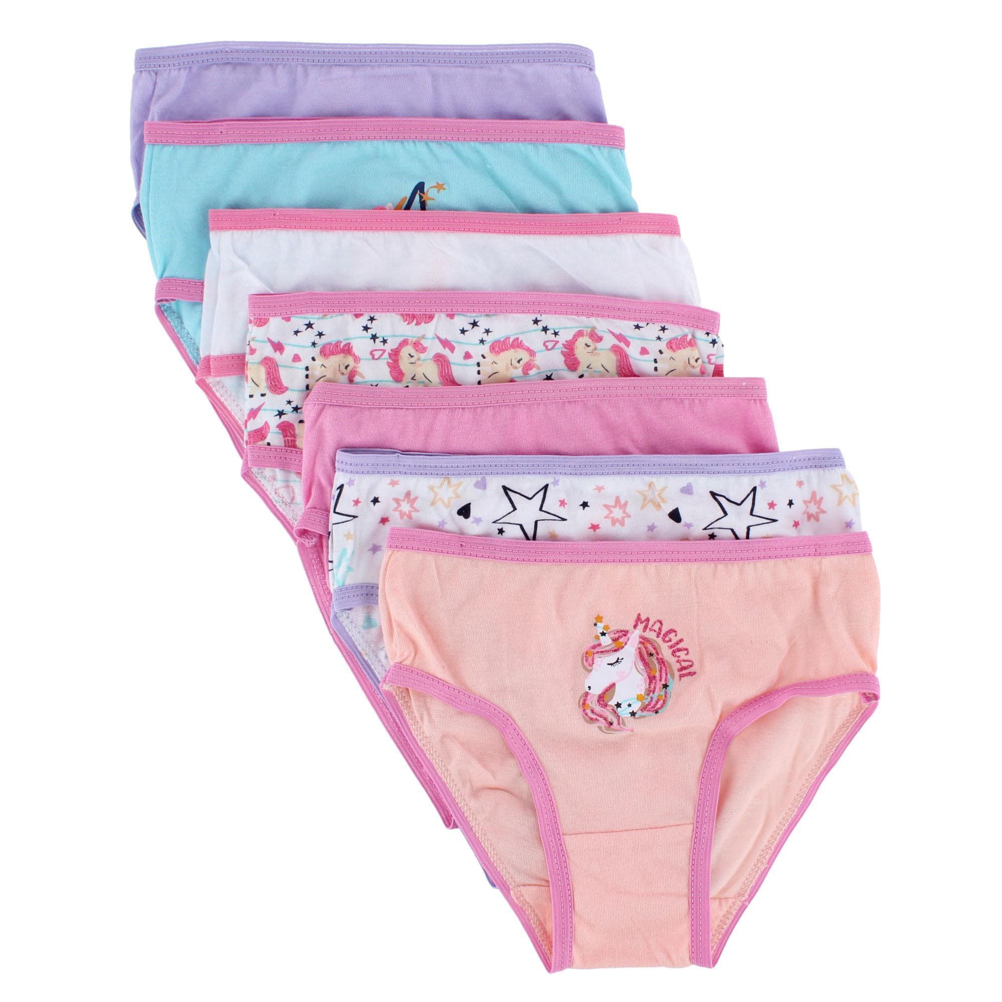 CTM® Girl's Unicorn Assorted Cotton Briefs Underwear (7 Pack) - Girl's Unicorn Assorted Cotton Briefs Underwear (7 Pack)