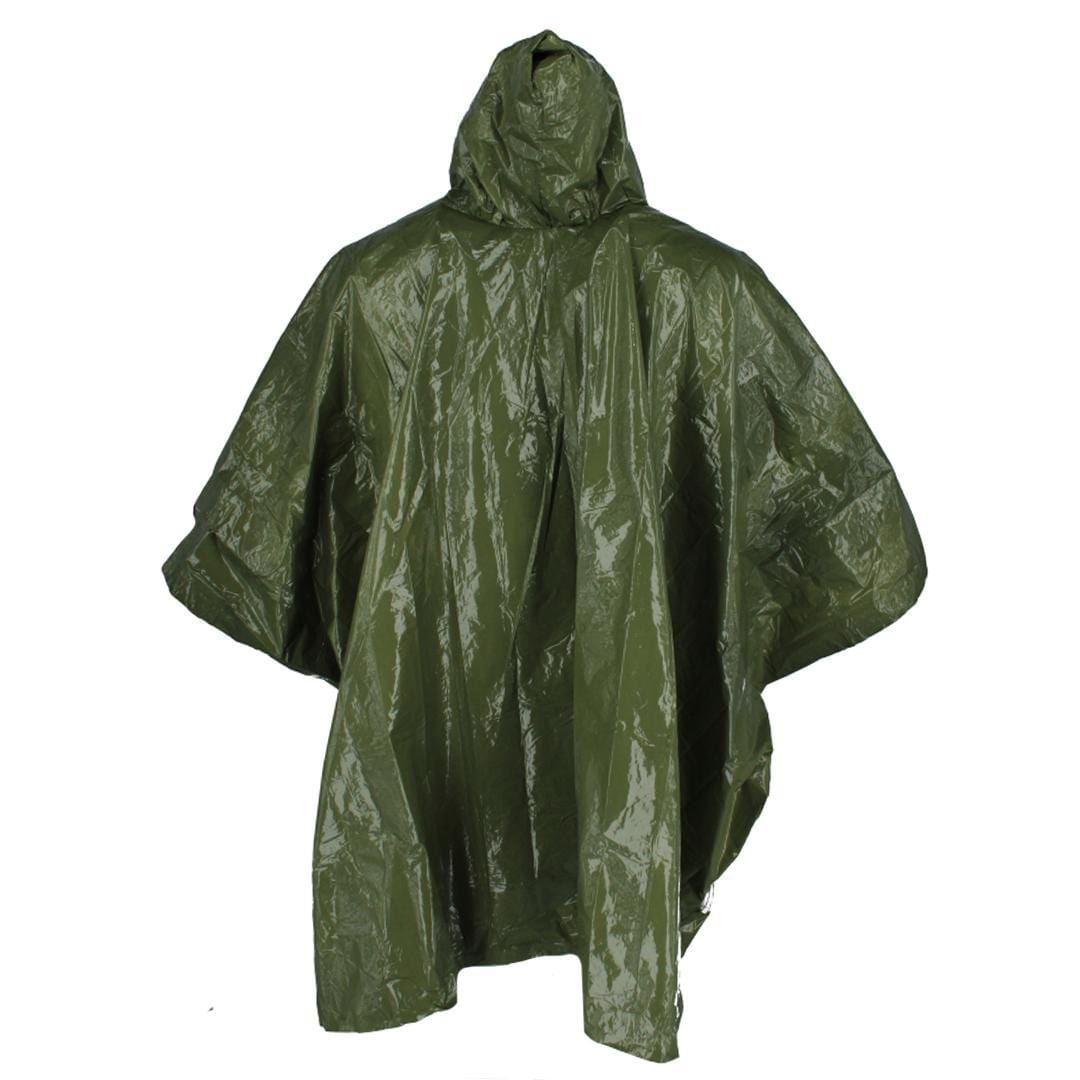 SE Adult Aluminized Thermal Reusable Rain Poncho - Olive Green
