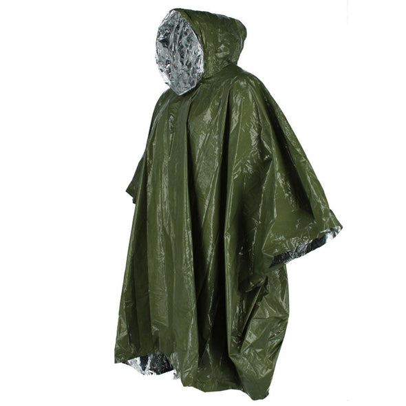 Adult Aluminized Thermal Reusable Rain Poncho