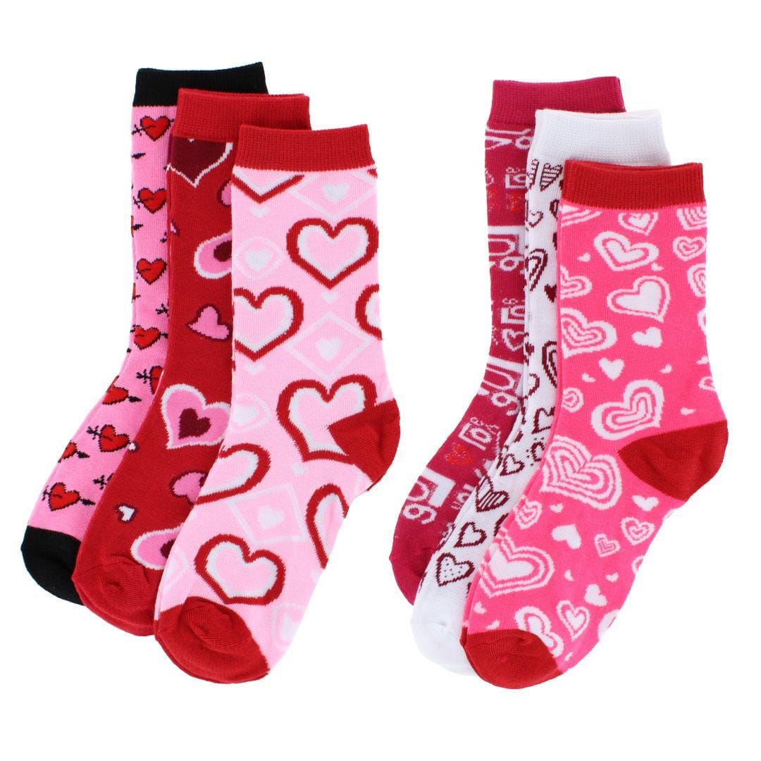 CTM® Women's Valentine's Day Adorable Crew Socks (3 Pair Pack) - Multiple
