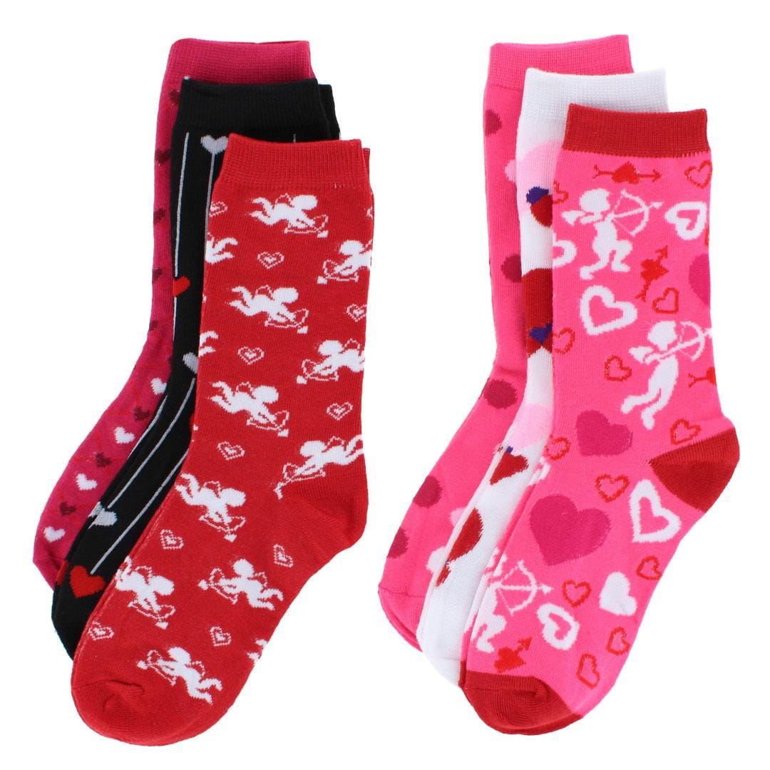 CTM® Women's Valentine's Day Adorable Crew Socks (3 Pair Pack) - Multiple