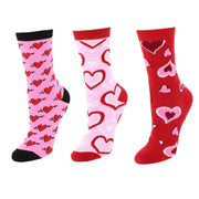 Women's Valentine's Day Adorable Crew Socks (3 Pair Pack)
