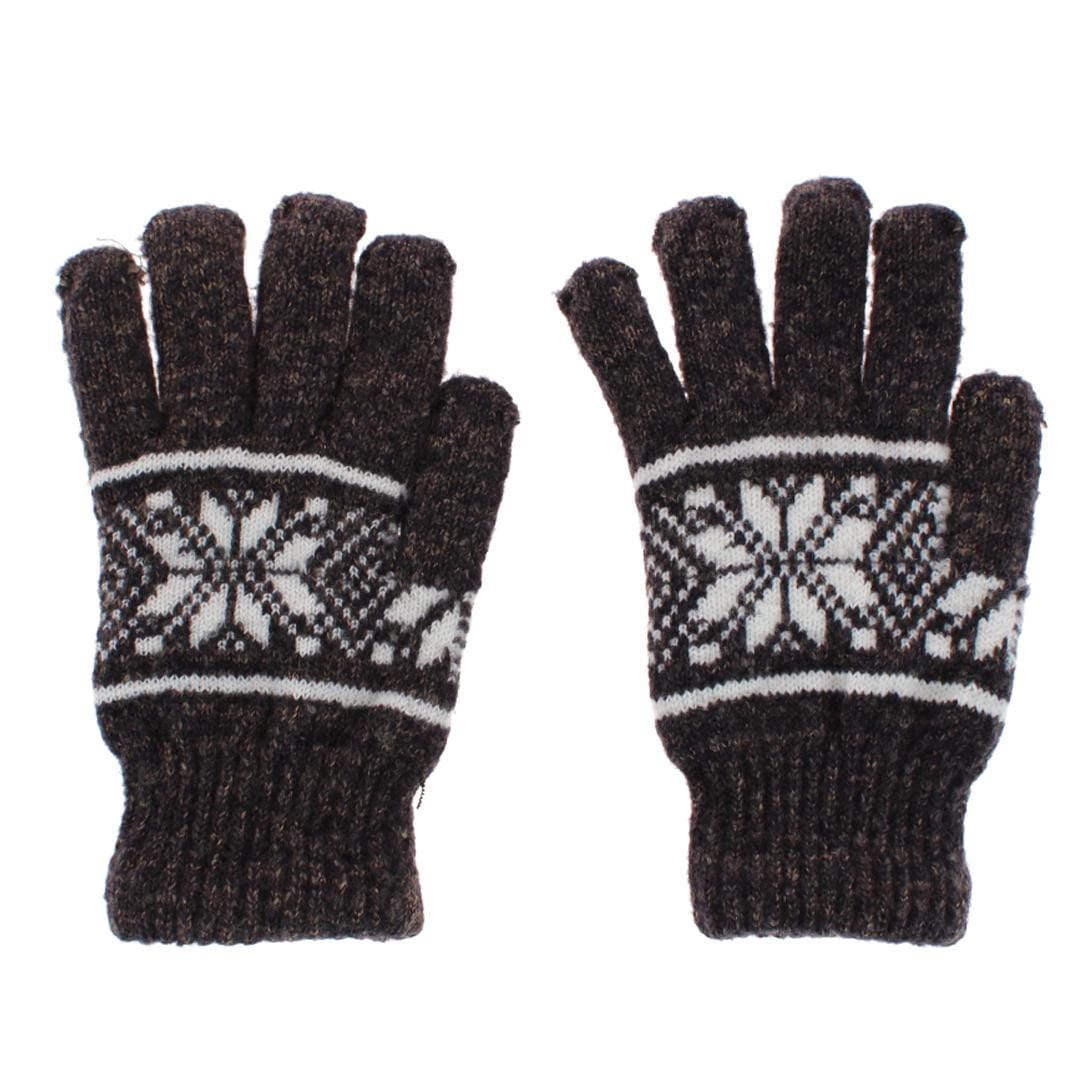 CTM® Men's Snowflake Pattern Knit Winter Gloves - Dark Gray