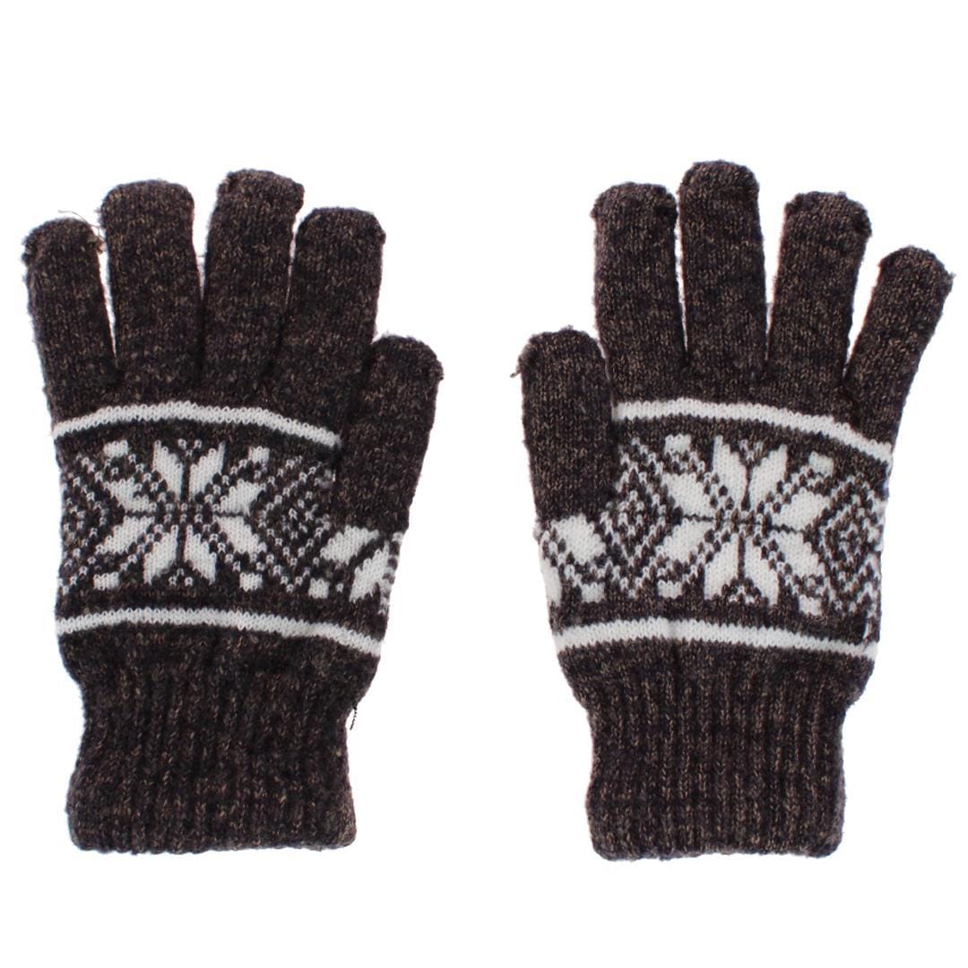 CTM® Men's Snowflake Pattern Knit Winter Gloves - Dark Gray
