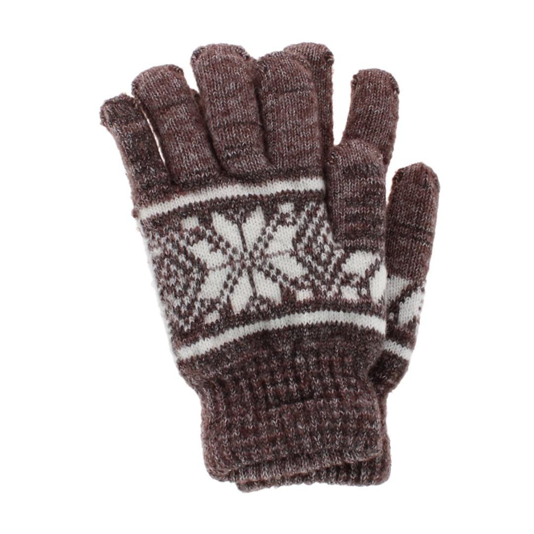 CTM® Men's Snowflake Pattern Knit Winter Gloves
