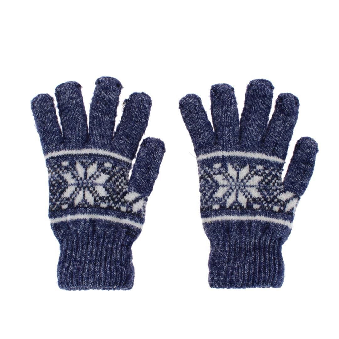 CTM® Men's Snowflake Pattern Knit Winter Gloves - Navy