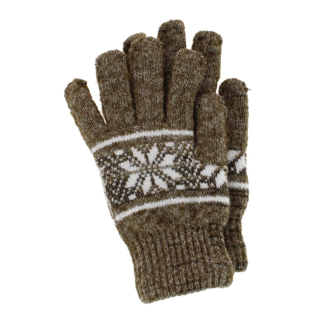 CTM® Men's Snowflake Pattern Knit Winter Gloves