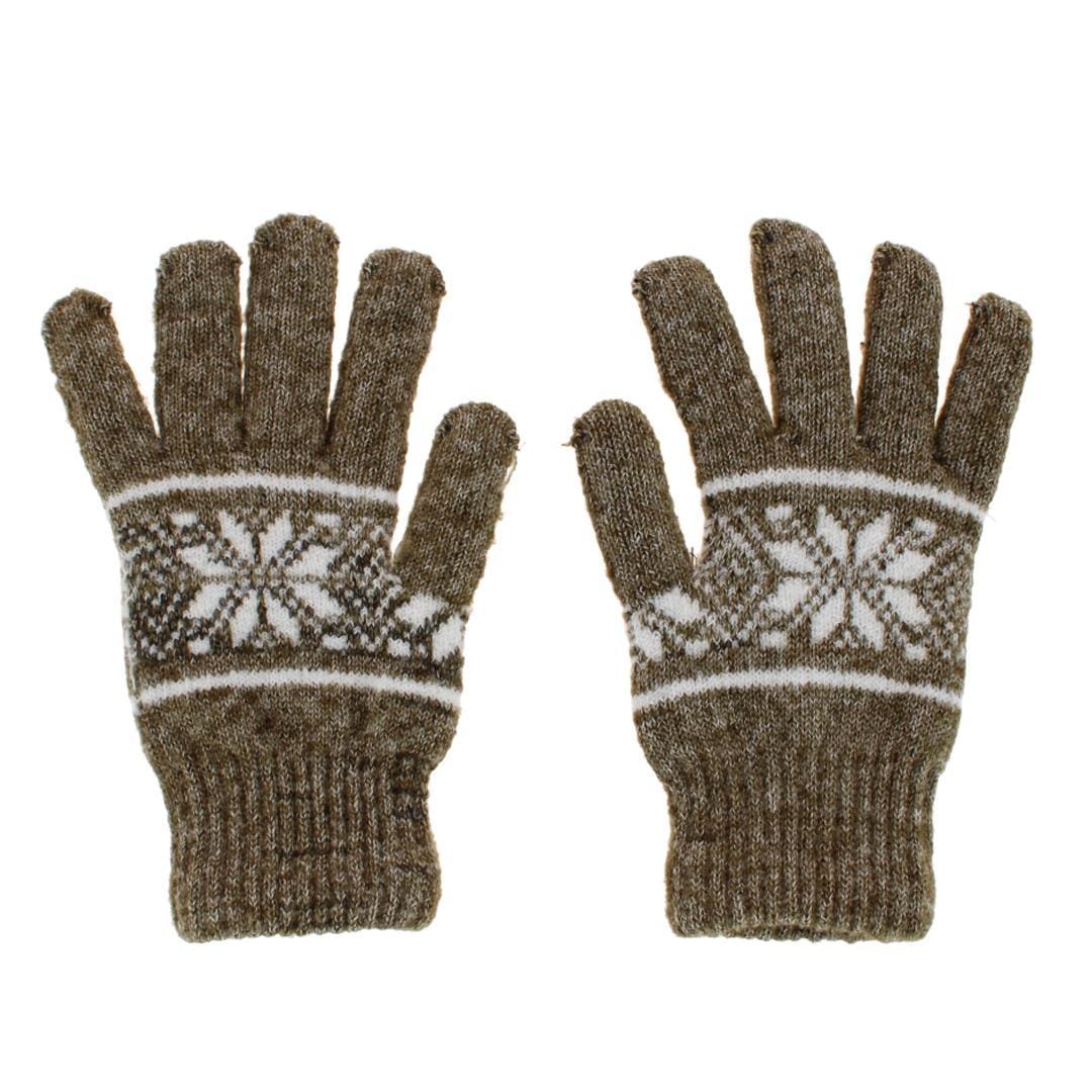 CTM® Men's Snowflake Pattern Knit Winter Gloves - Olive