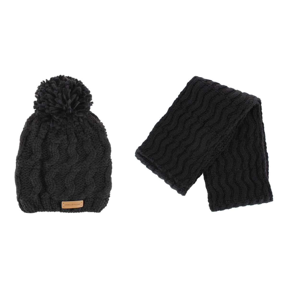 Angela & William Women's Wool Blend Beanie and Scarf Set