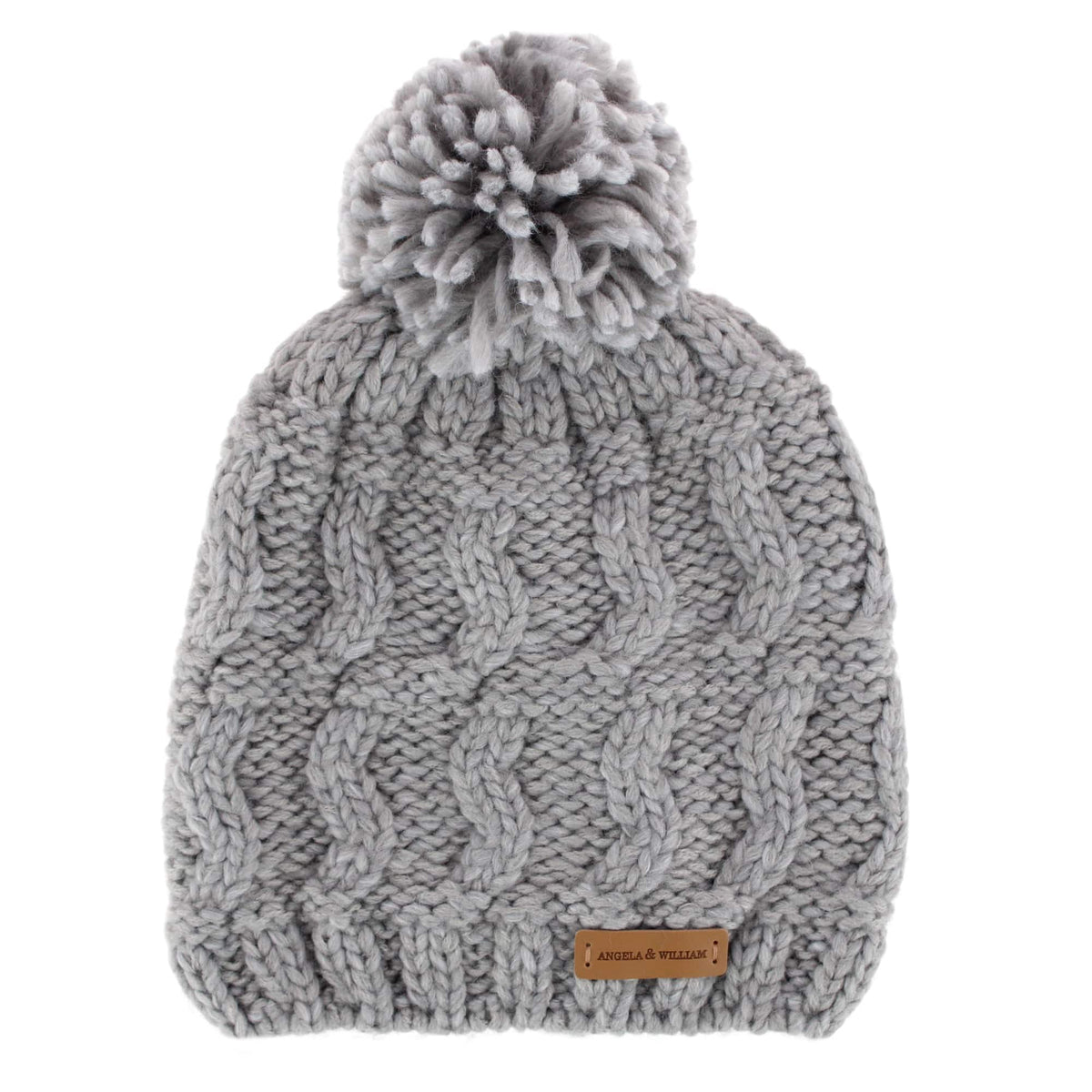 Angela & William Women's Wool Blend Sherpa Lined Winter Beanie with Pom