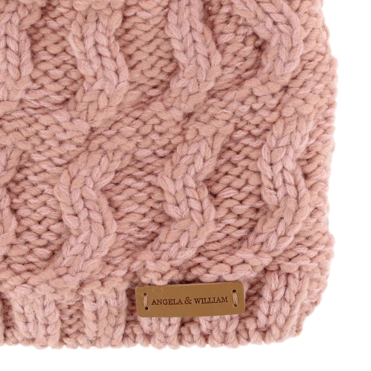 Angela & William Women's Wool Blend Sherpa Lined Winter Beanie with Pom - Pink