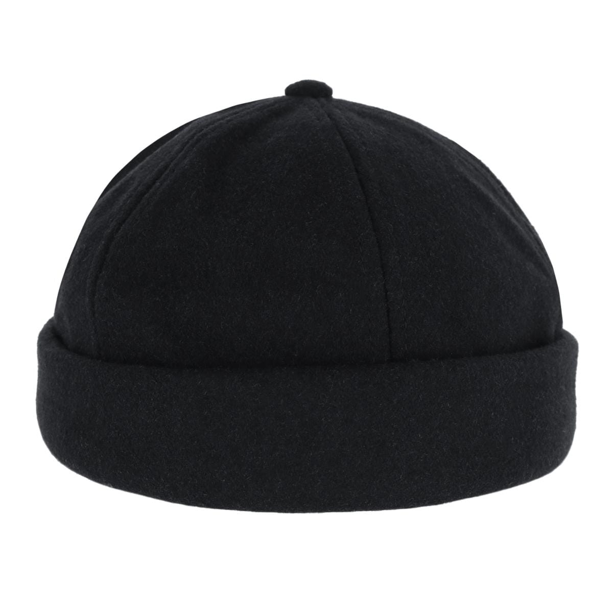 Epoch Hats Company Men's Rolled Cuff  Fisherman Wool Winter Cap - Black