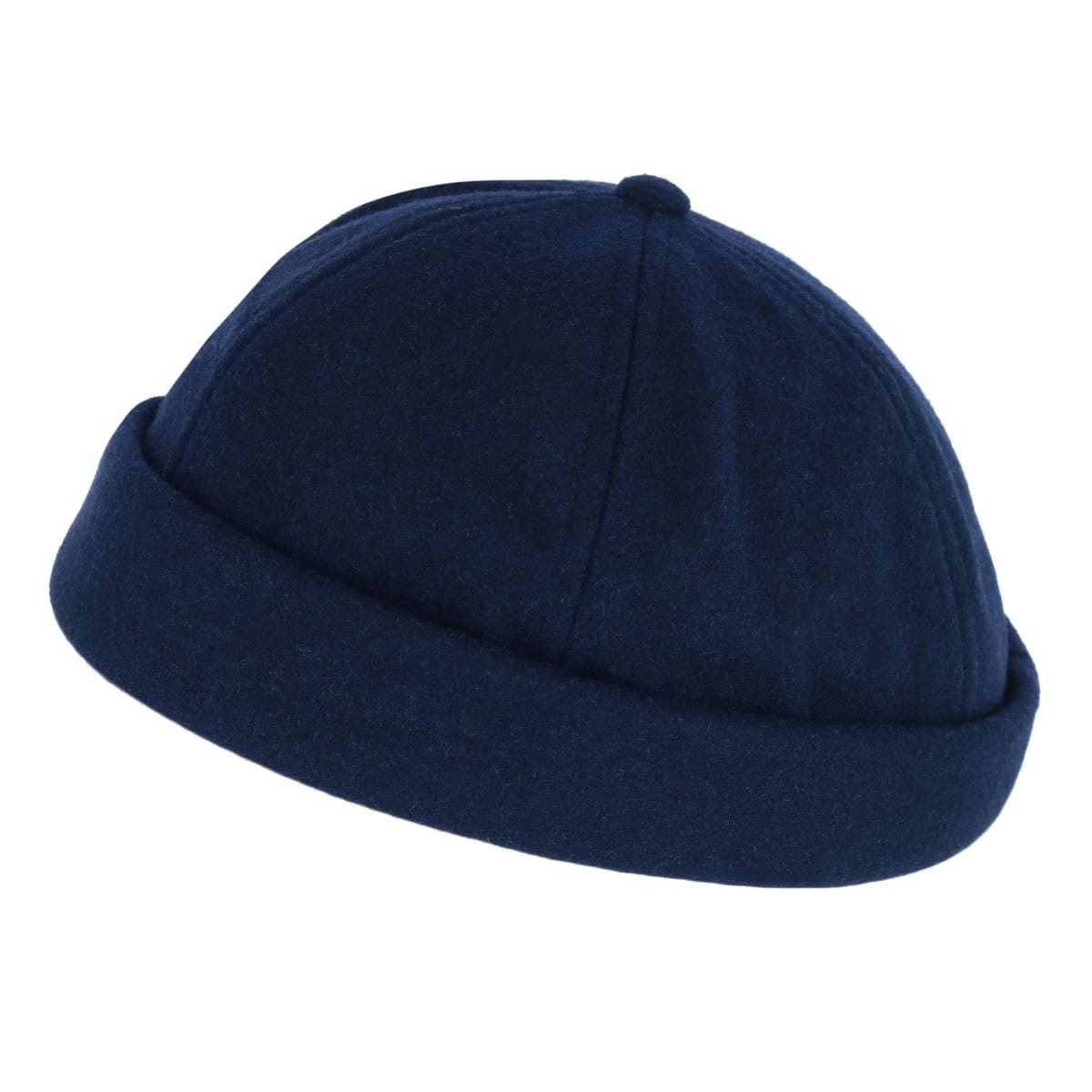 Epoch Hats Company Men's Rolled Cuff  Fisherman Wool Winter Cap - Navy