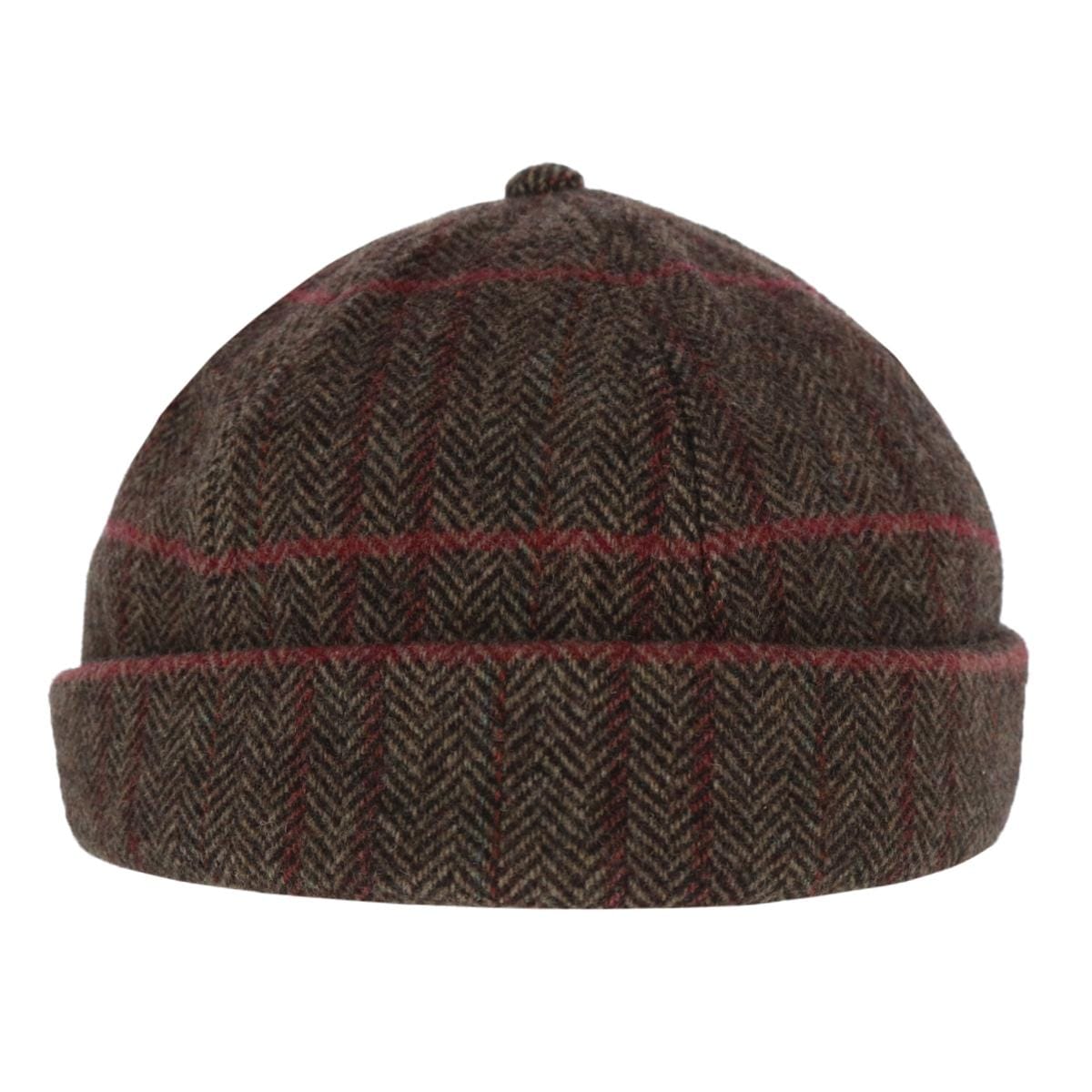 Epoch Hats Company Men's Plaid Retro Rolled Cuff Fisherman Wool Cap