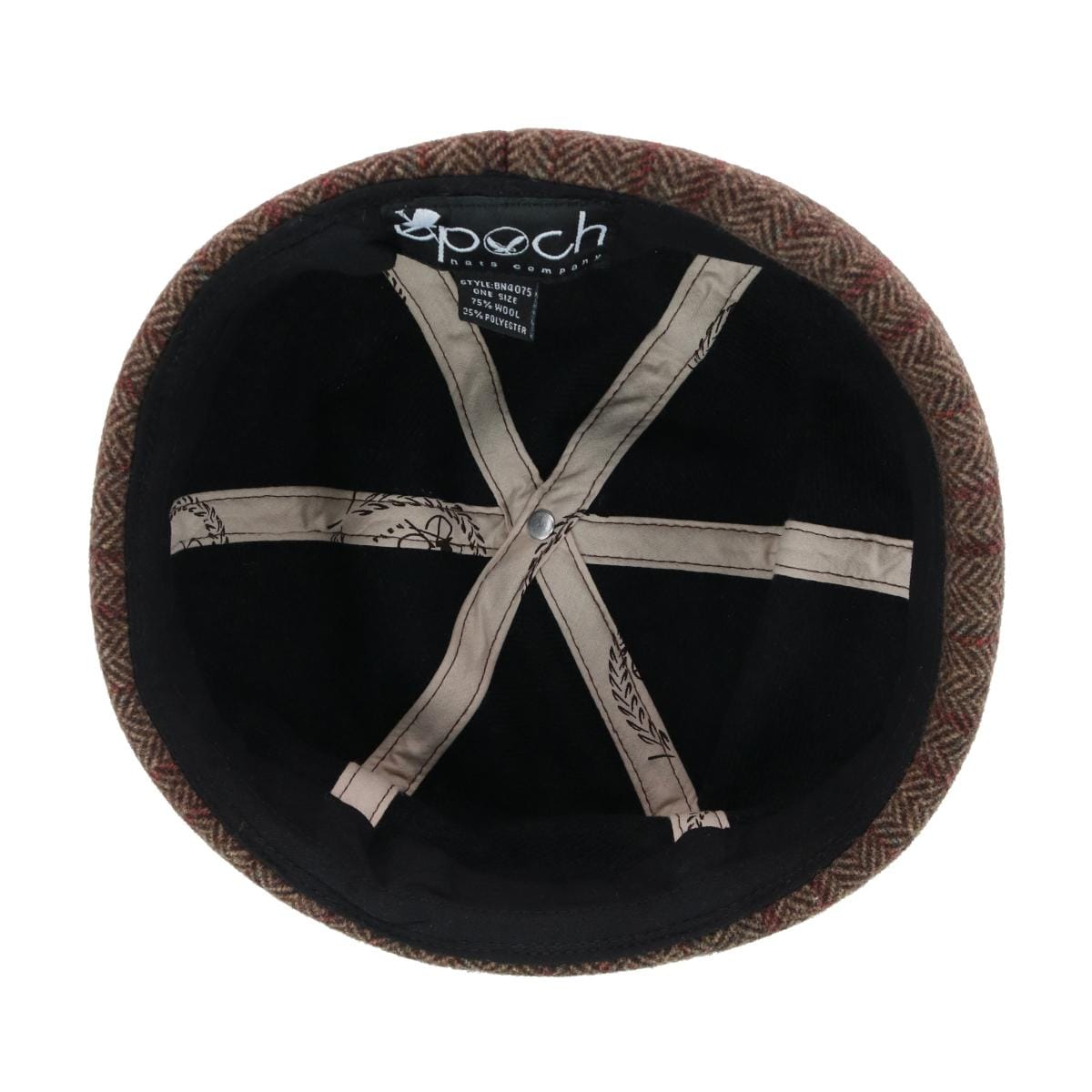 Epoch Hats Company Men's Plaid Retro Rolled Cuff Fisherman Wool Cap - Brown
