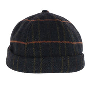Men's Plaid Retro Rolled Cuff Fisherman Wool Cap