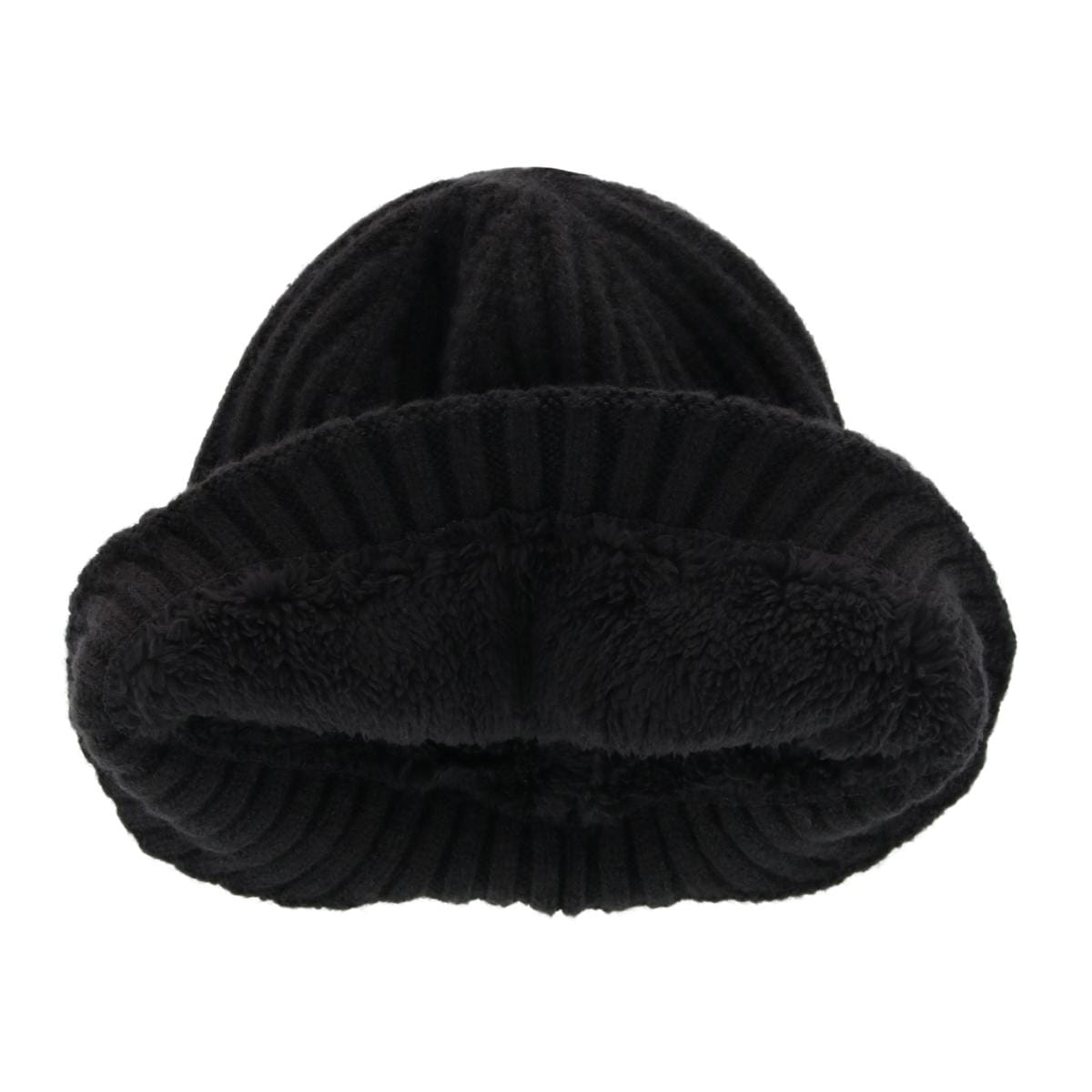 Angela & William Men's Sherpa Lined Cable Knit Winter Beanie with Ear Flap - Black