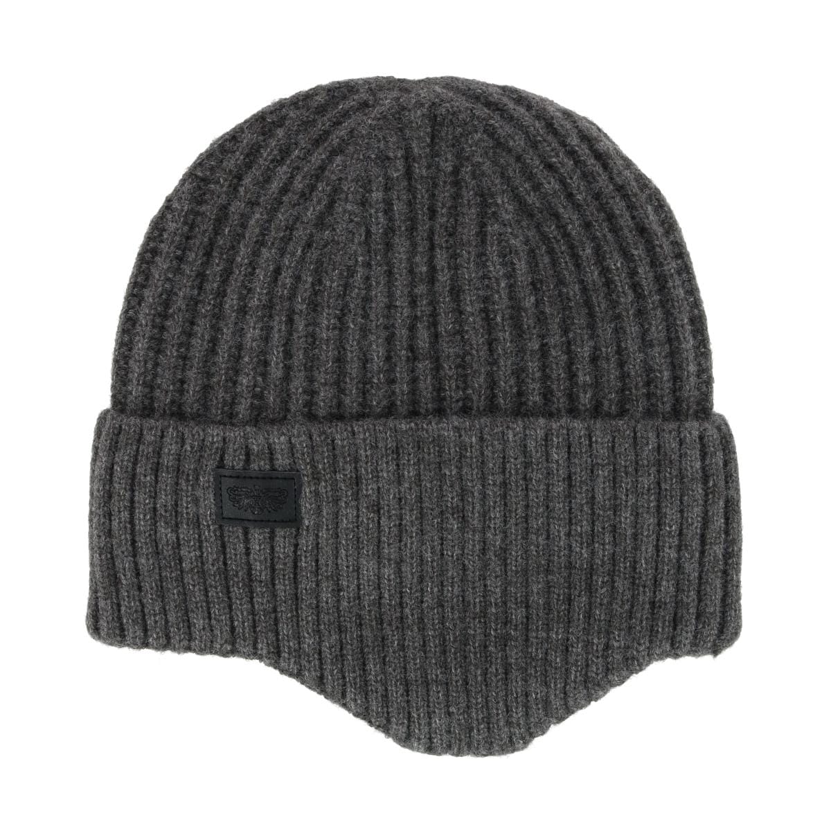 Angela & William Men's Sherpa Lined Cable Knit Winter Beanie with Ear Flap - Charcoal Gray
