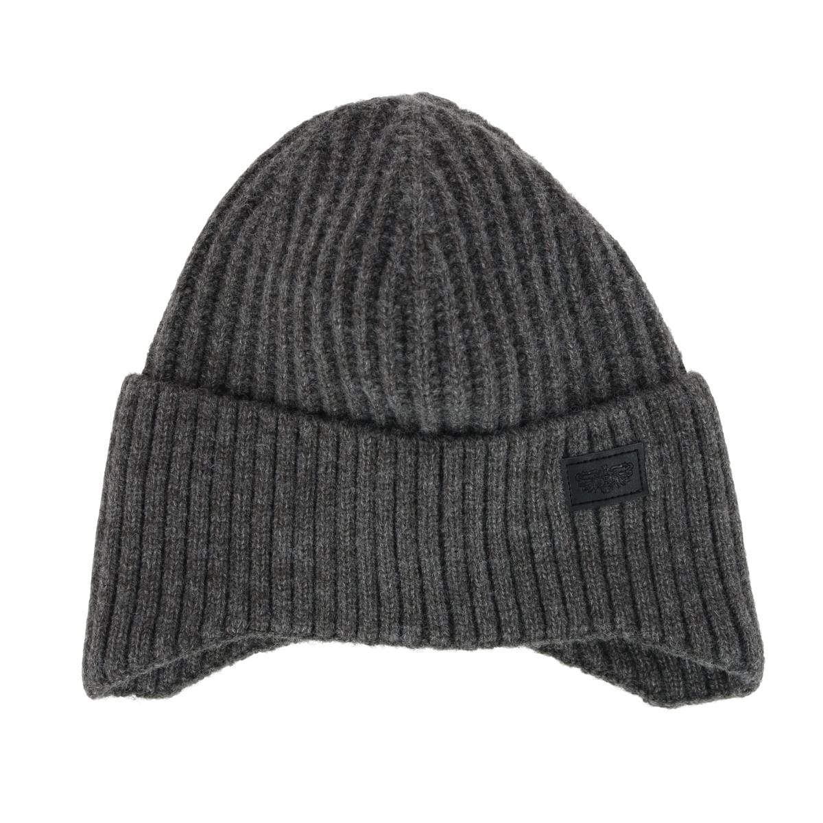 Angela & William Men's Sherpa Lined Cable Knit Winter Beanie with Ear Flap - Charcoal Gray
