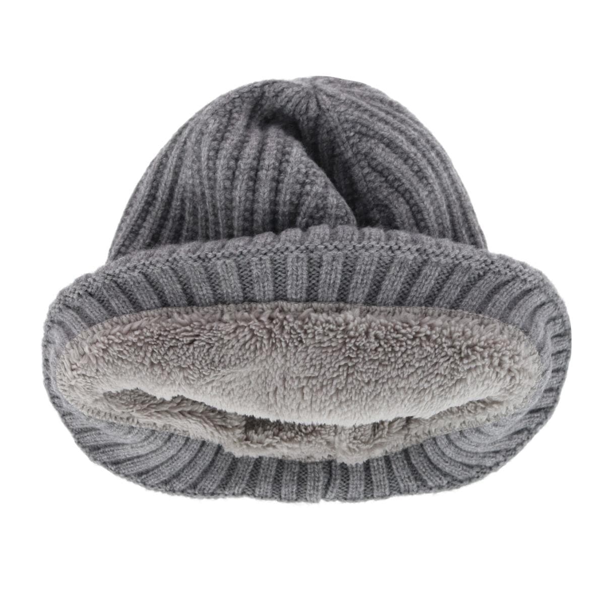 Angela & William Men's Sherpa Lined Cable Knit Winter Beanie with Ear Flap - Ash Gray