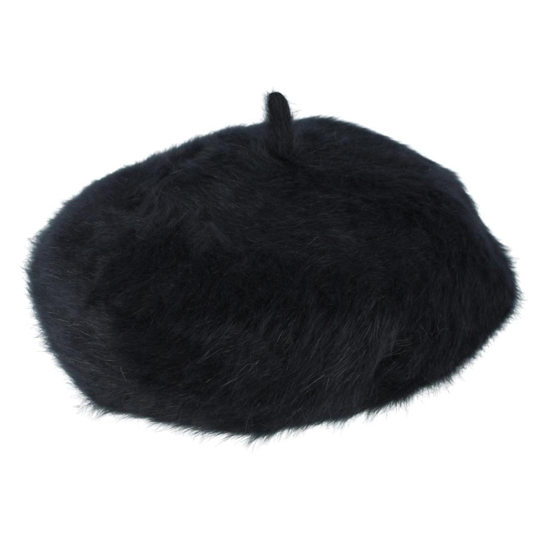 Angela & William Women's Soft Angora Beret Cap - Black