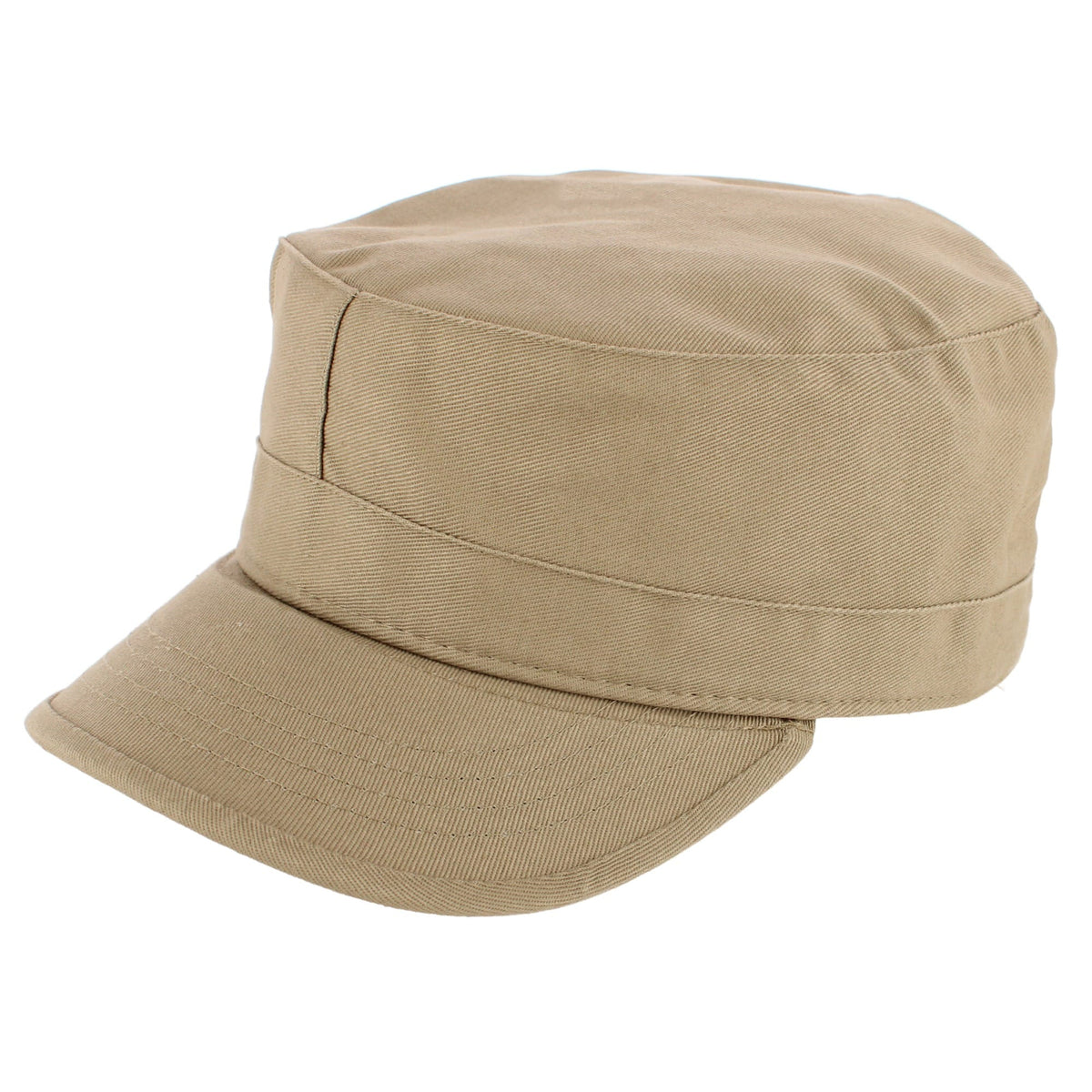 CTM® Unisex Cotton Army Cadet Hat - Khaki