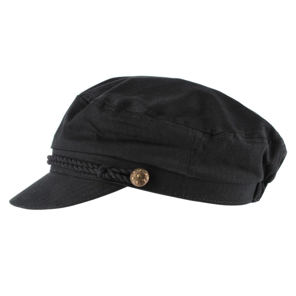 Epoch Hats Company Unisex Cotton Greek Fisherman Hat with Braided Band - Black