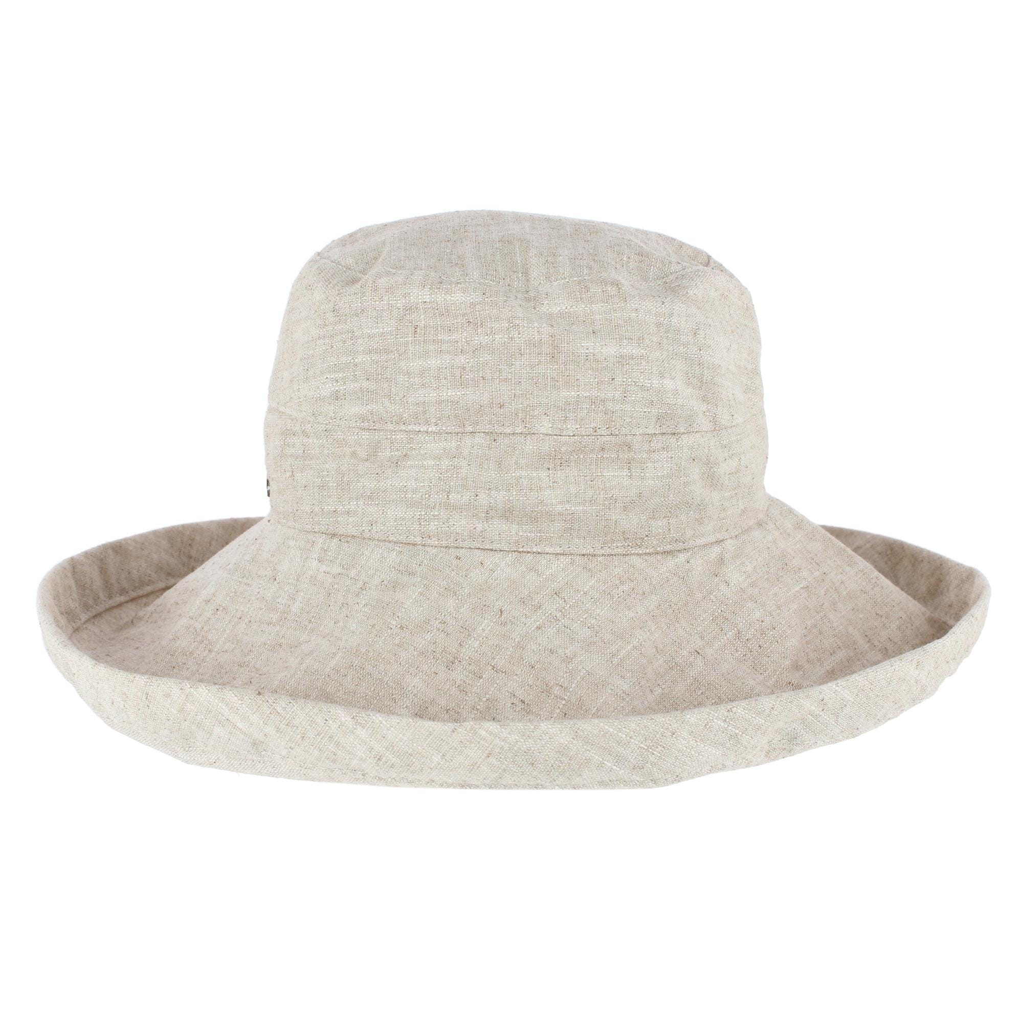 Angela & William Women's Canvas Summer Cloche Bucket Hat - Beige
