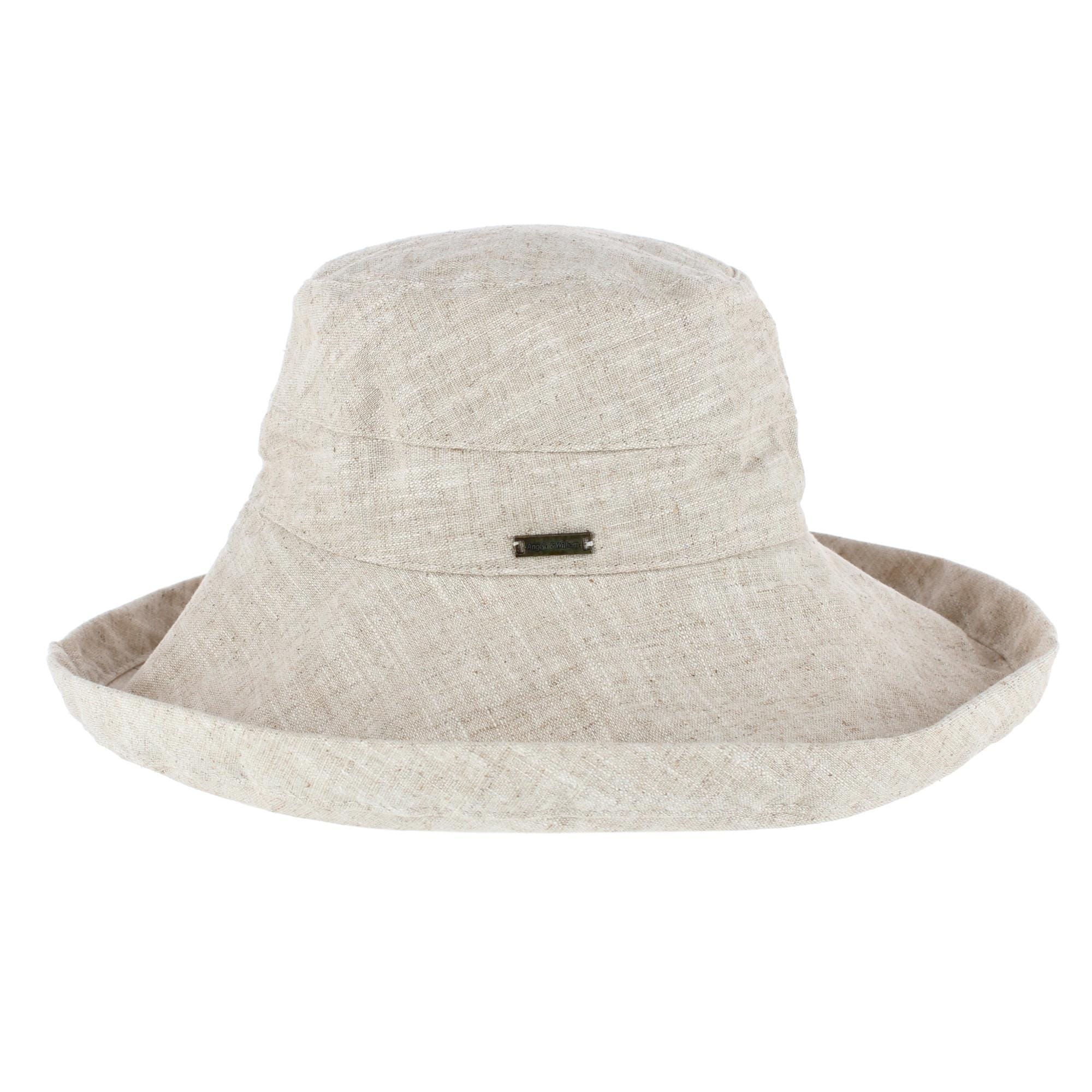 Angela & William Women's Canvas Summer Cloche Bucket Hat - Beige