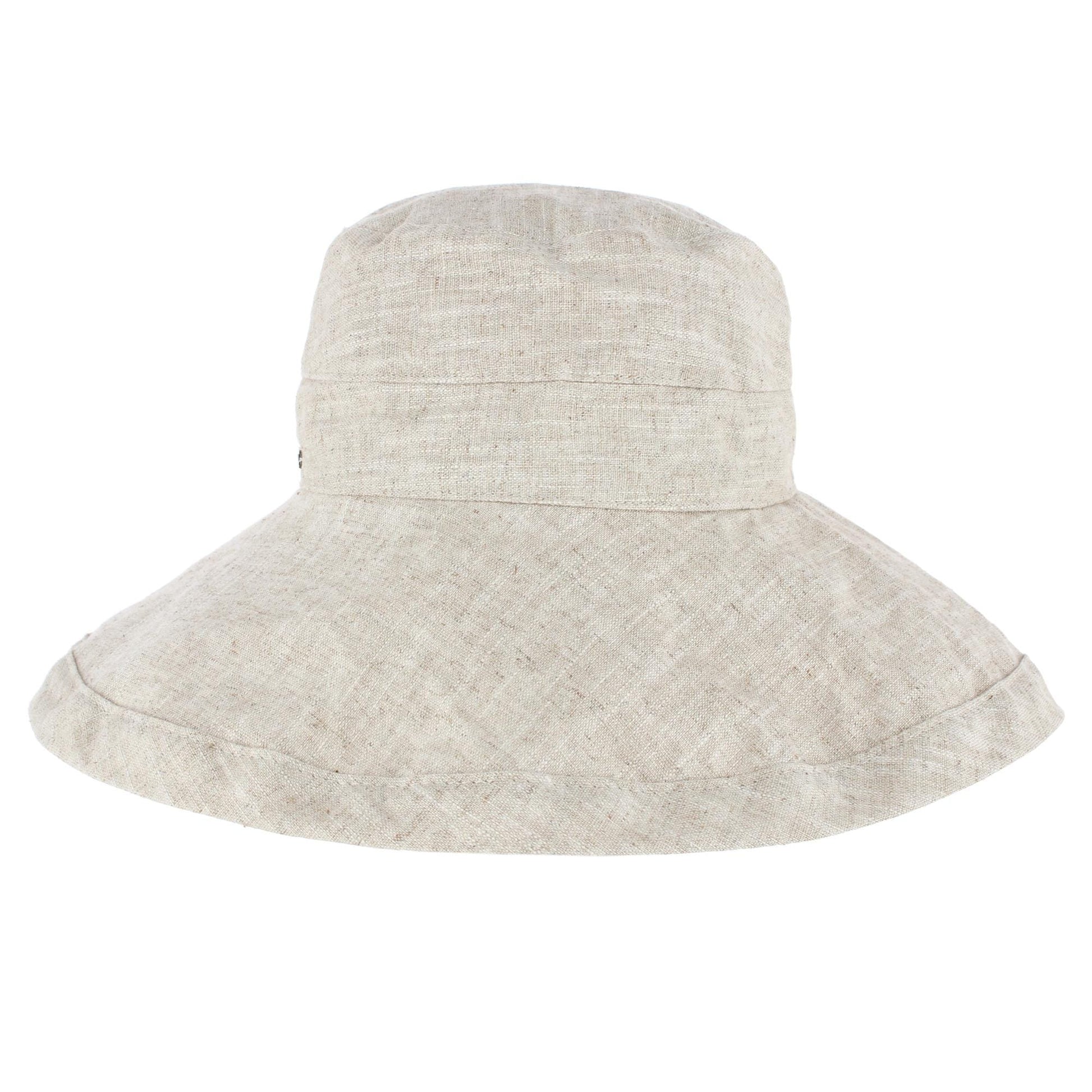 Angela & William Women's Canvas Summer Cloche Bucket Hat - Beige