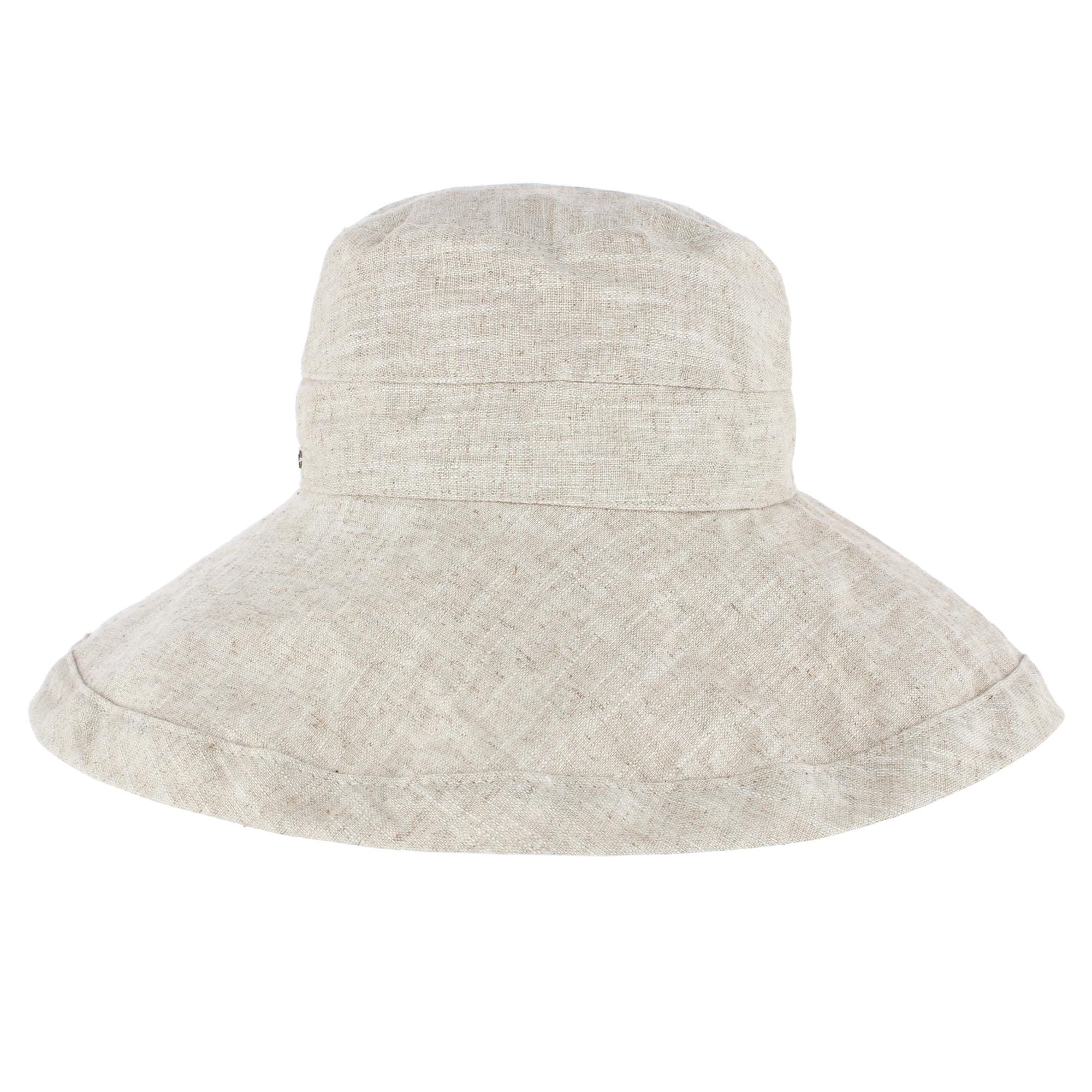 Angela & William Women's Canvas Summer Cloche Bucket Hat - Beige